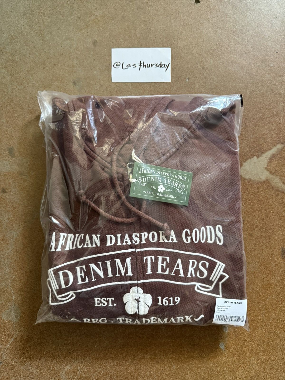DENIM TEARS Denim Tears ADG Zip-Up Hoodie Brown Medium Size US M / EU 48-50 / 2 - 3 Thumbnail