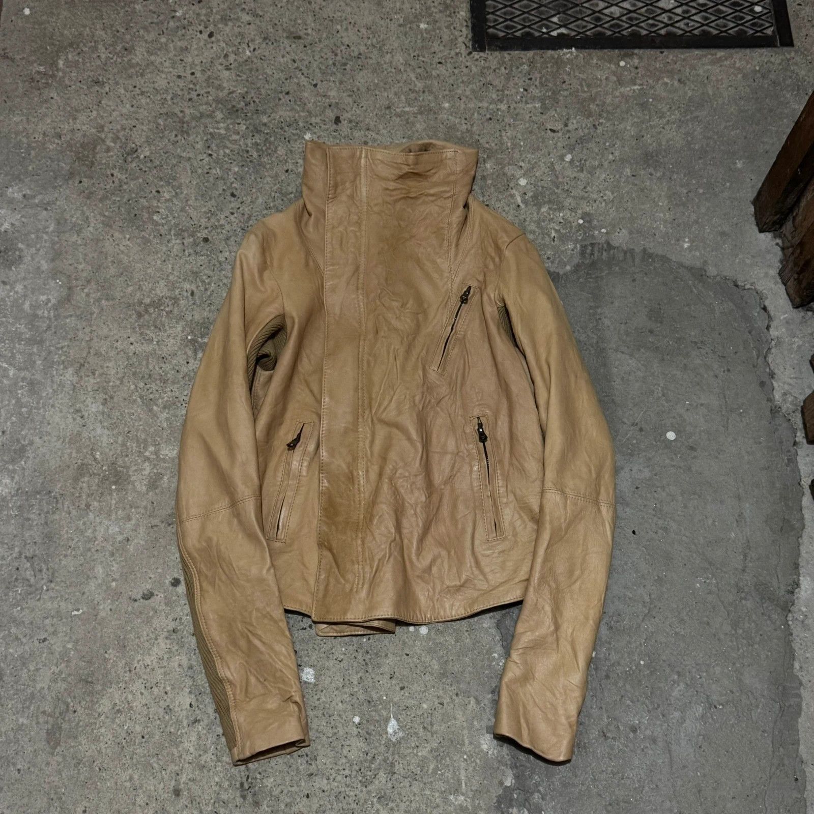 Other High neck avant garde asymmetrical zip leather jacket Size S / US 4 / IT 40 - 1 Thumbnail