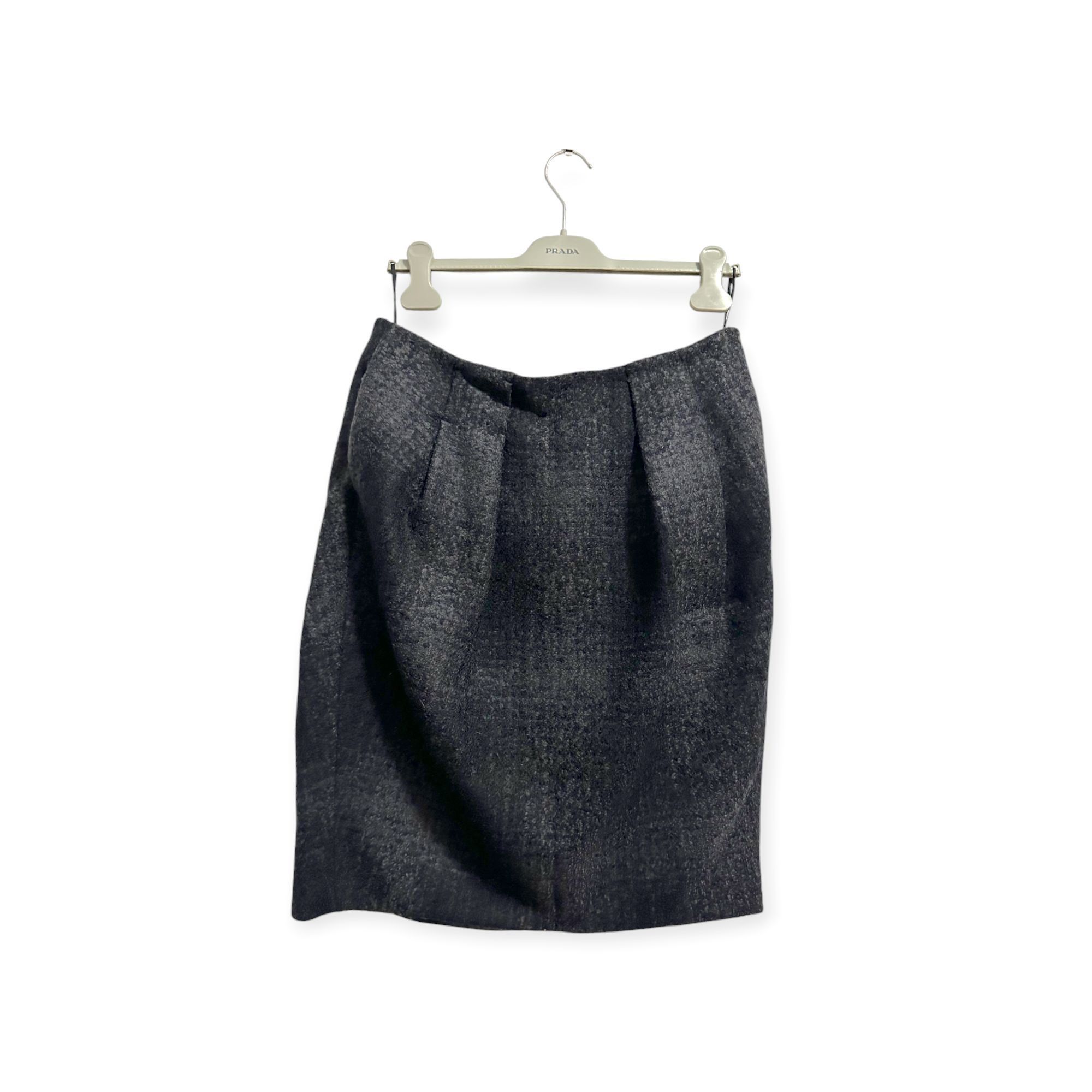 Prada Prada FW2009 Gray Plaid Wool Pencil Skirt IT 46 Made in Ital Size 32" / US 10 / IT 46 - 1 Thumbnail