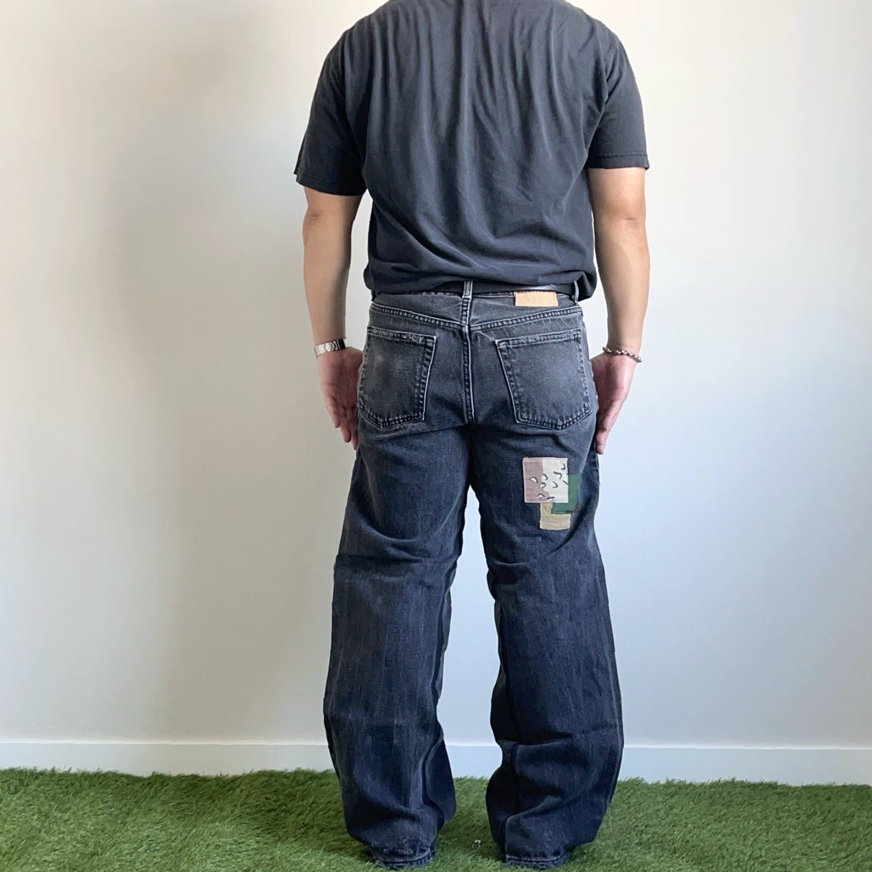 J Brand Vintage Heart Force Brand Distressed Black Denim Jeans Unisex Adults Medium 32 Straight Leg Patches 90s Retro Size US 32 / EU 48 - 4 Thumbnail