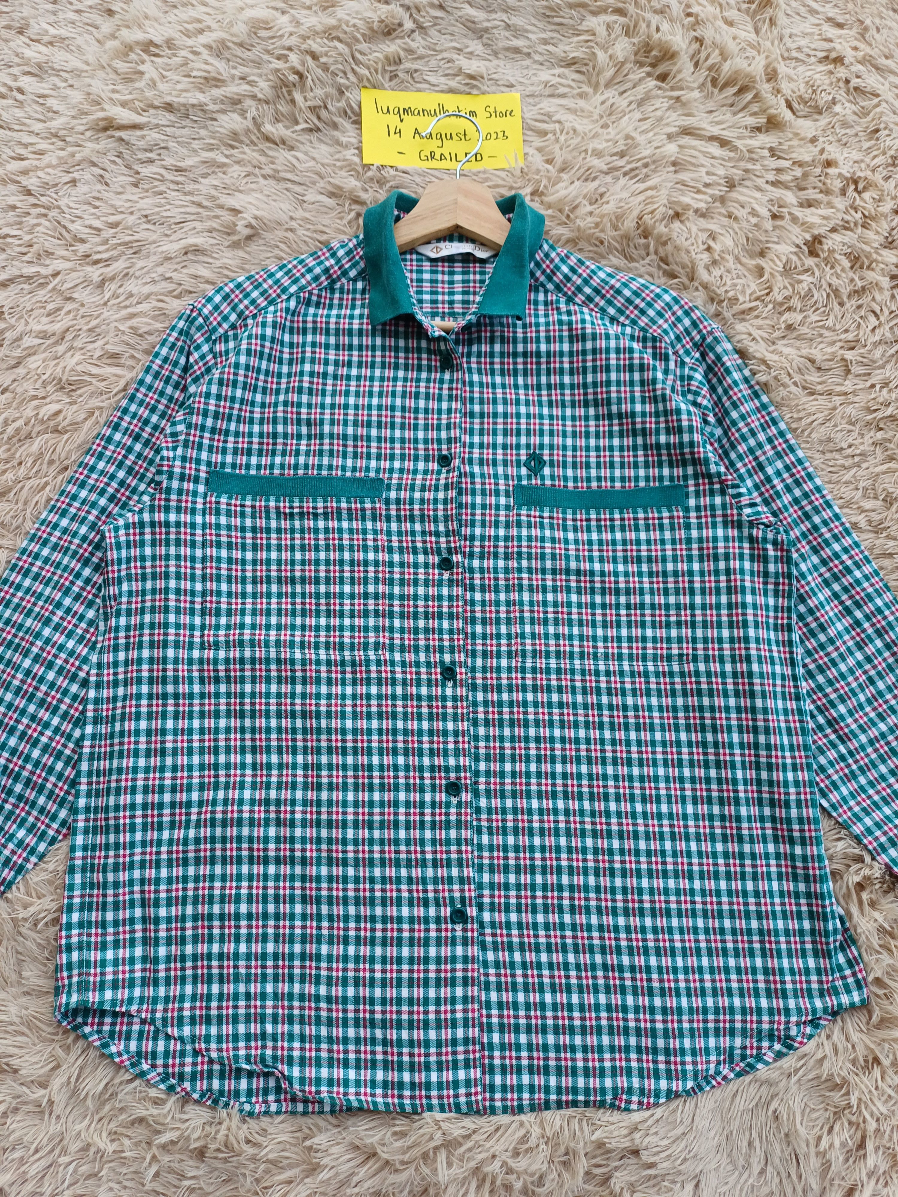 Christian Dior Monsieur Rare Vintage Christian Dior Checkered Longsleeve Shirt Size US L / EU 52-54 / 3 - 4 Thumbnail