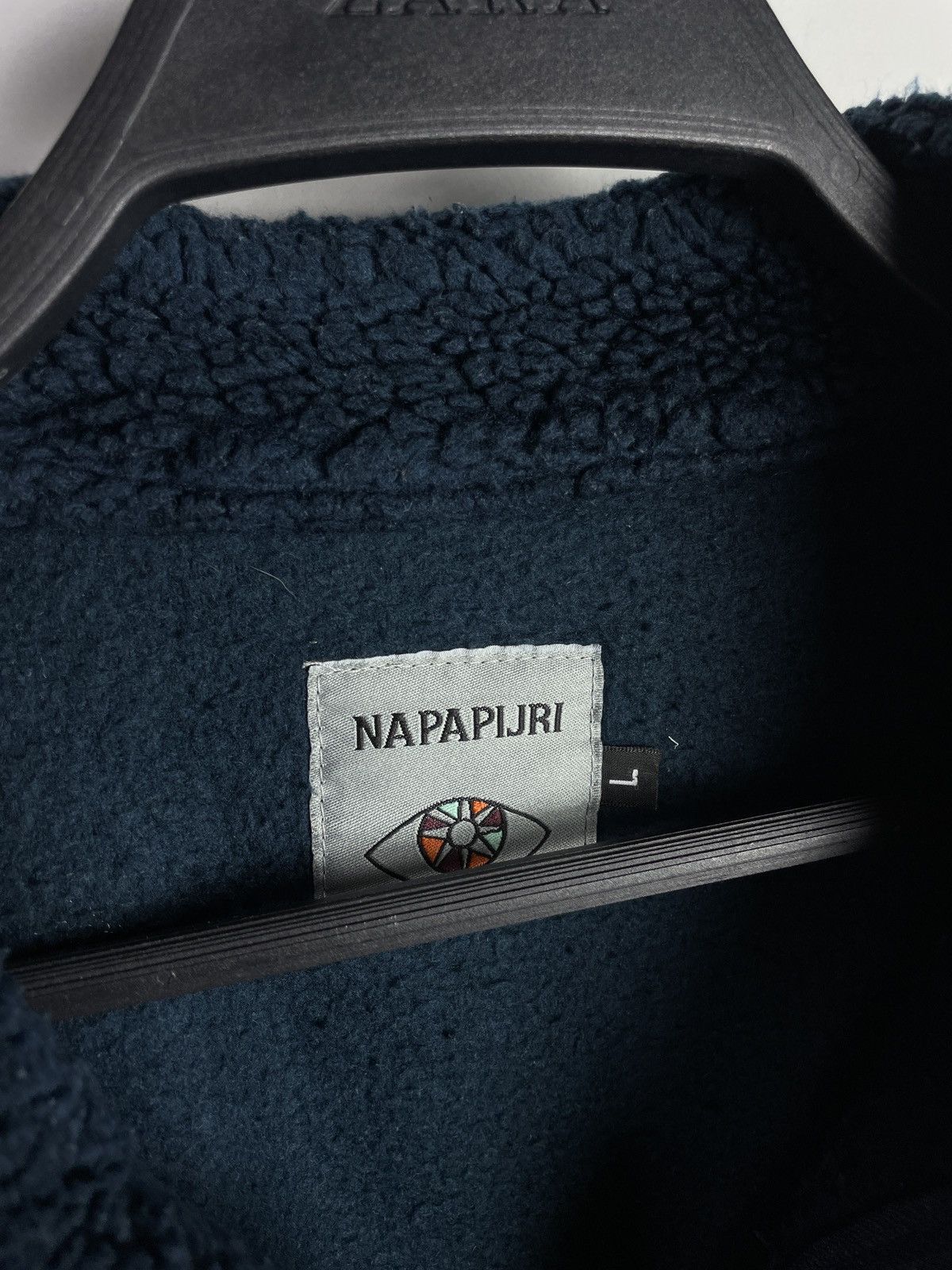 Napapijri Napapijri Fleece Sherpa Jacket 1/4 Zip Pullover Big Logo Size US L / EU 52-54 / 3 - 11 Thumbnail