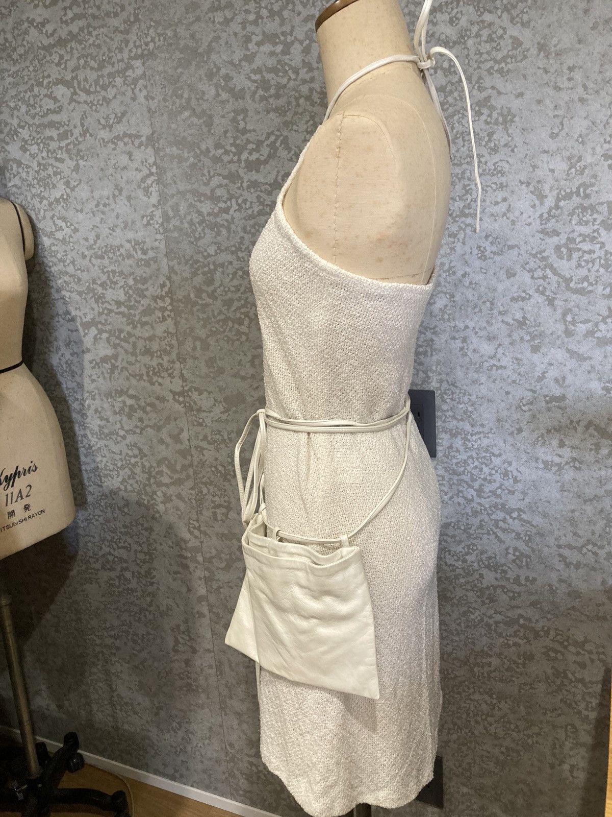 Japanese Brand Runway Knit Halter Dress Leather Pocket Archive Size XS / US 0-2 / IT 36-38 - 7 Thumbnail