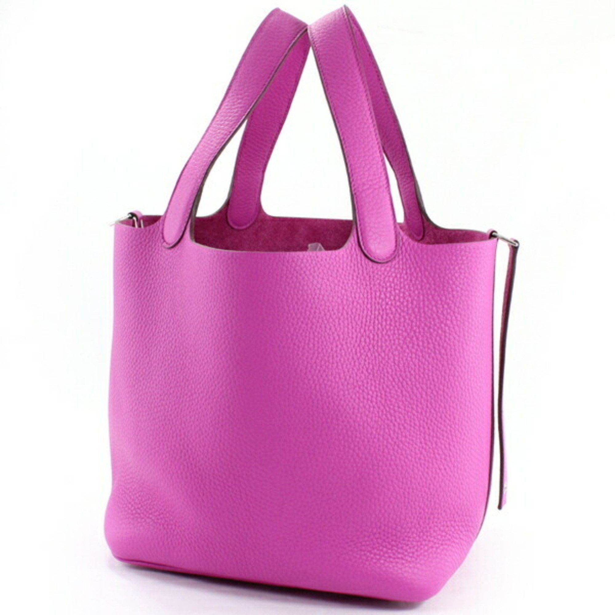 image of Hermes Handbag Picotan Lock Mm 22 Magnolia Silver Hardware C Engraved Taurillon Clemence Men Women 