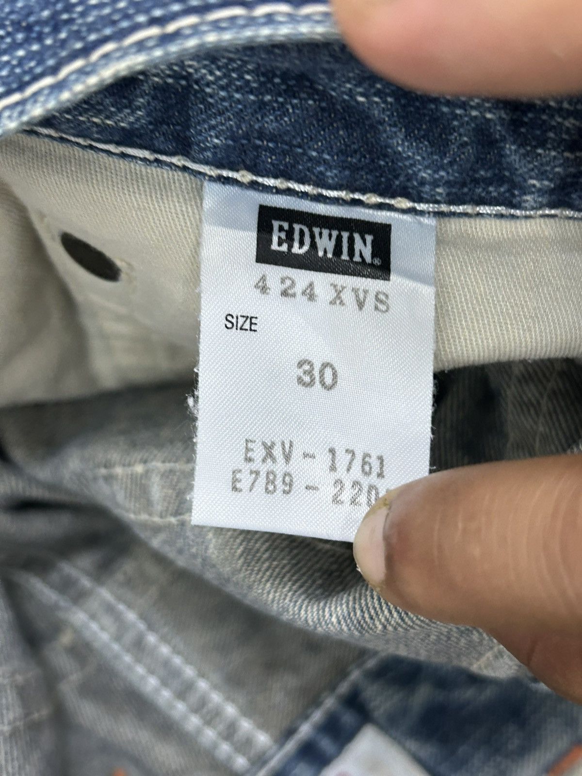 Vintage Edwin XV Mud Washed Patina Clawn Mark Whiskering