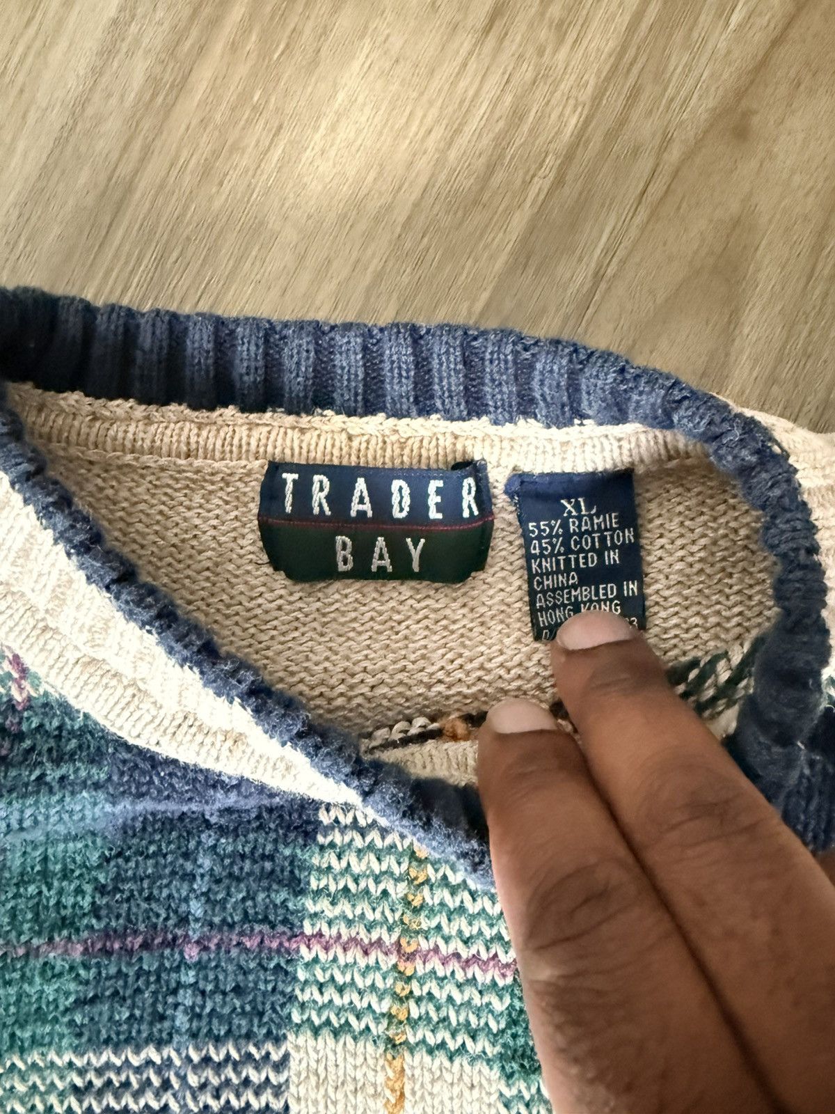 Trader Bay Vintage Trader Bay Plaid Knit Pullover Sweater Size Large Size US L / EU 52-54 / 3 - 3 Thumbnail