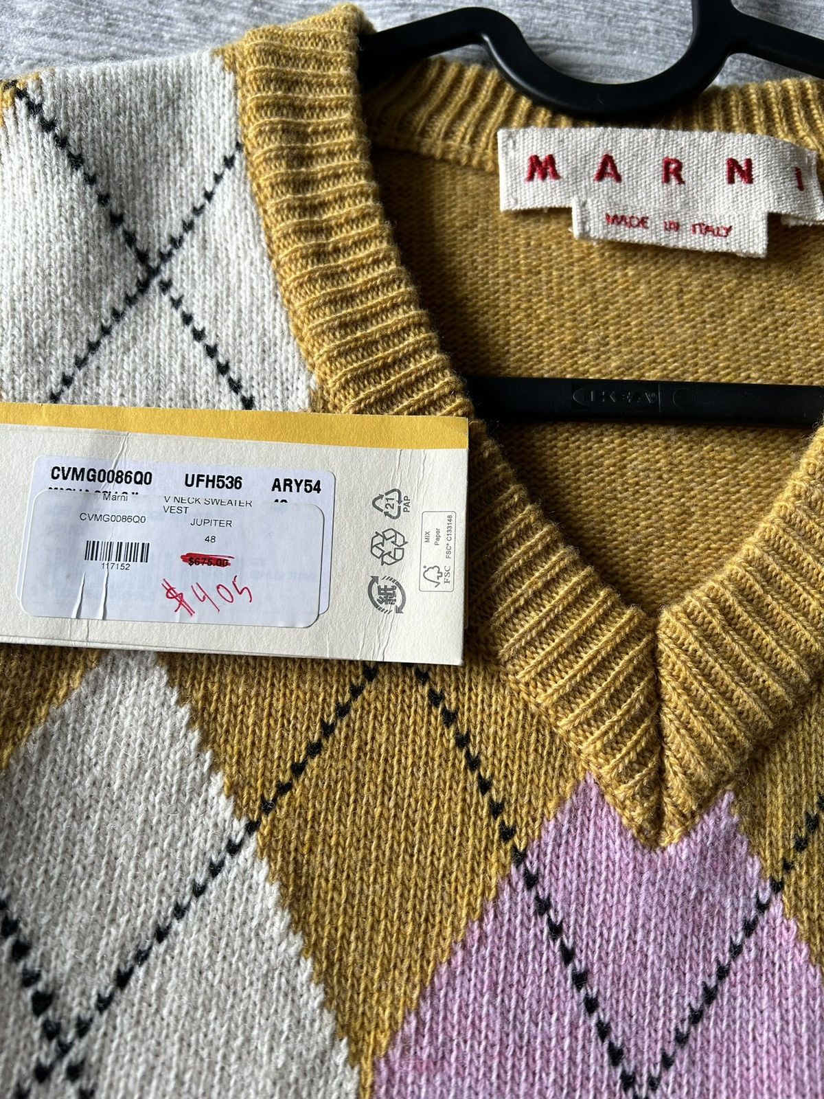 Marni Marni Yellow/White Vest Size US M / EU 48-50 / 2 - 8 Thumbnail