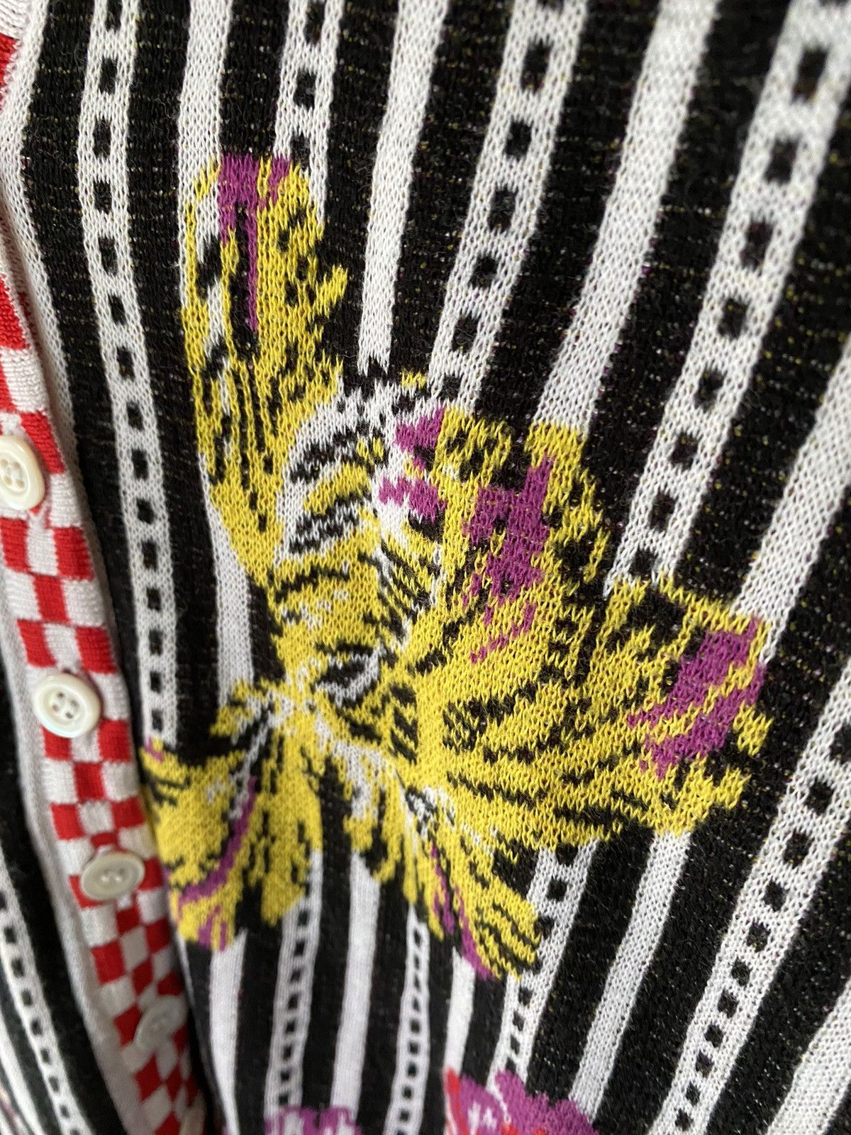 Kenzo 90s KENZO Jacquard intarsia floral checked multibutton Size S / US 4 / IT 40 - 10 Thumbnail