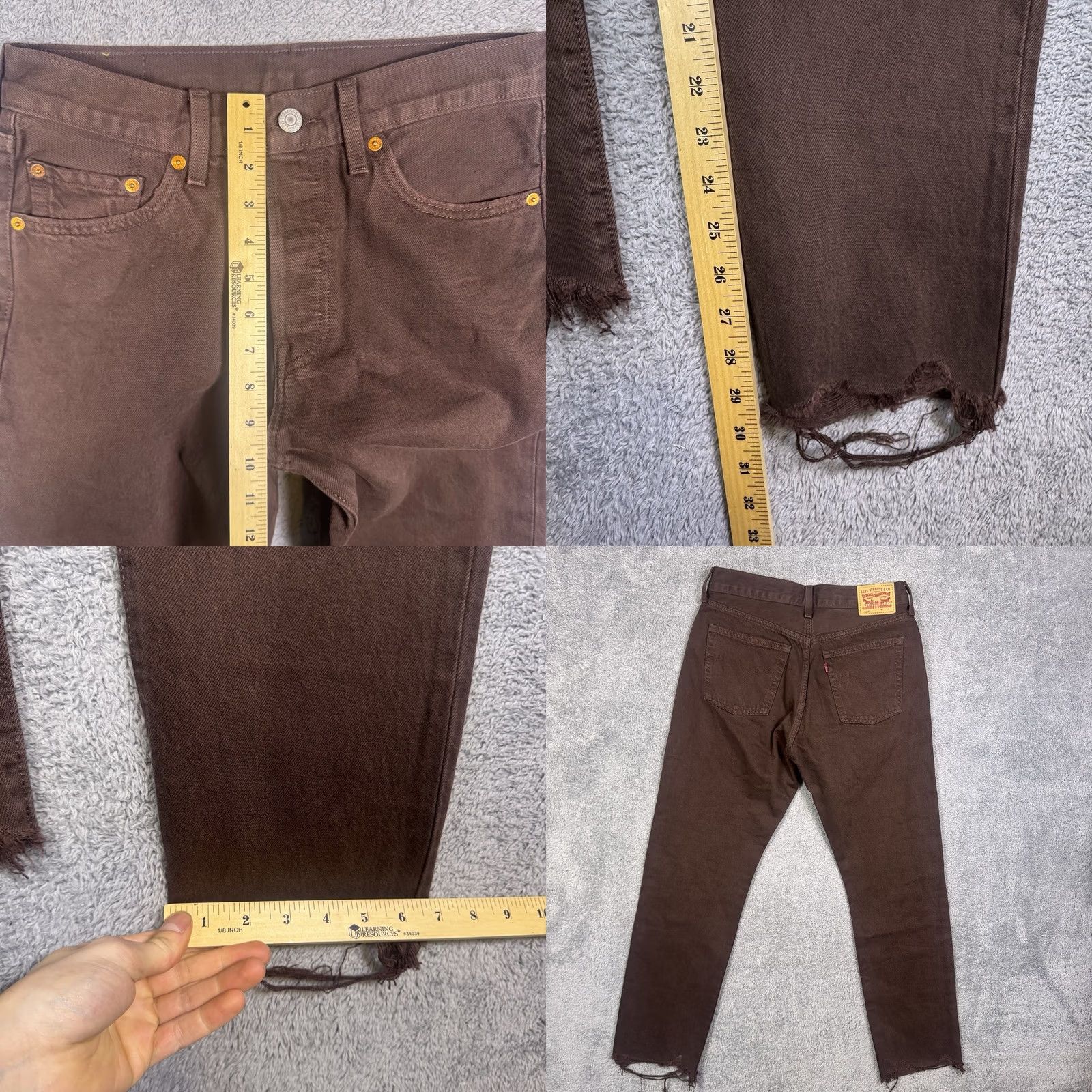 Levi's Levi'S 501xx Jeans - Mens - Y2K Grunge Denim - Button Fly - Medium 28x30 - Brown - Genuine - Size US 28 / EU 44 - 8 Thumbnail