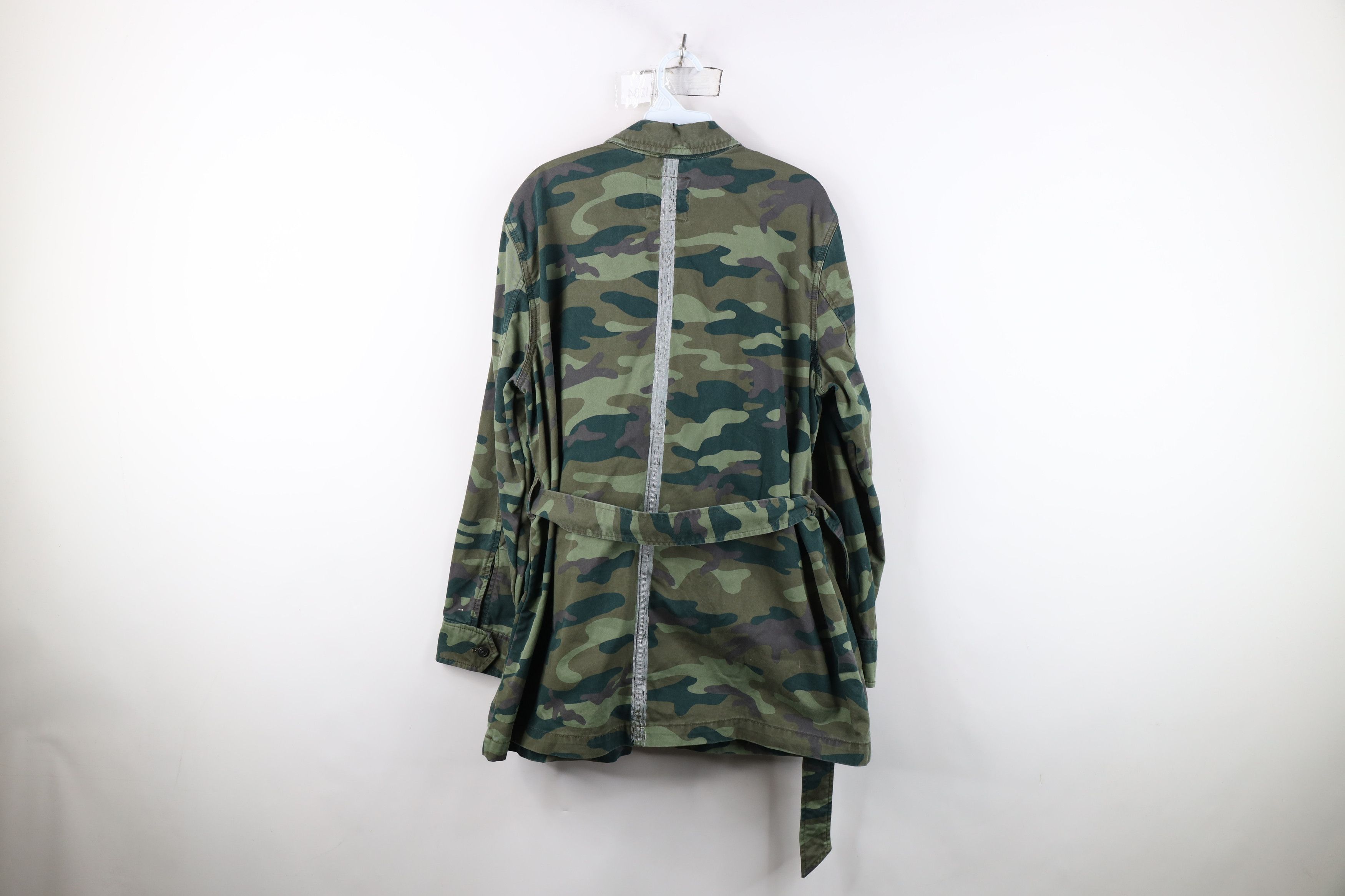 Gap Vintage Y2K Gap Camouflage Military Field Jacket Trench Coat Size XL / US 12-14 / IT 48-50 - 14 Thumbnail