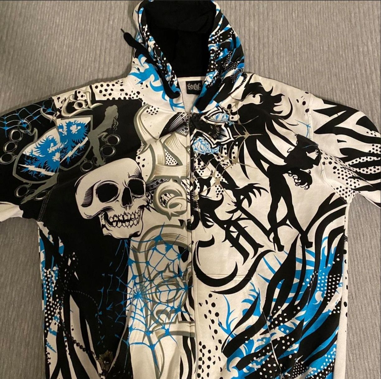 Other Skater Skull Zip Up Hoodie Size US XL / EU 56 / 4 - 3 Thumbnail