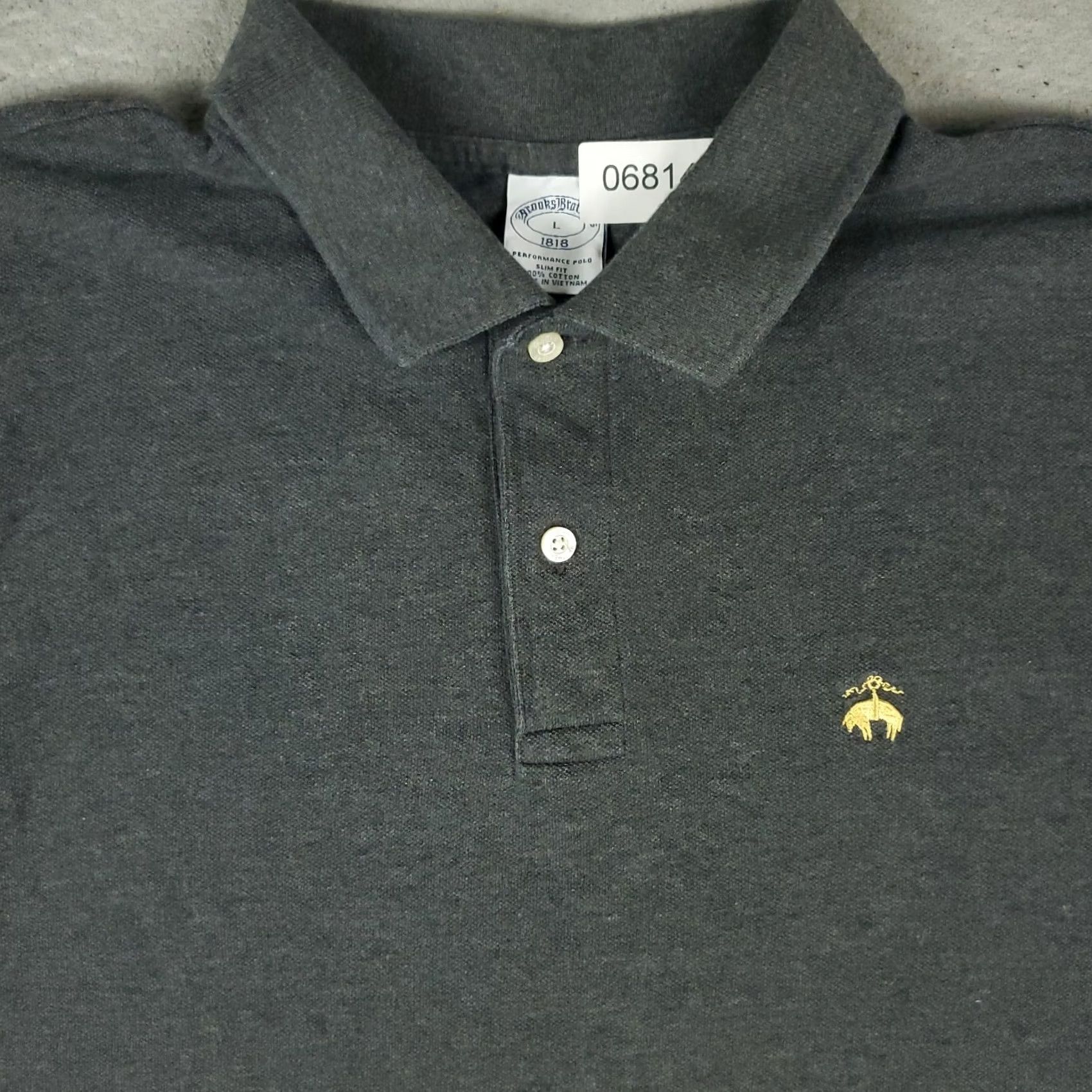 Brooks Brothers Brooks Brothers Polo Shirt Mens Size Large Gray Slim Fit Casual Short Sleeve Size US L / EU 52-54 / 3 - 2 Thumbnail
