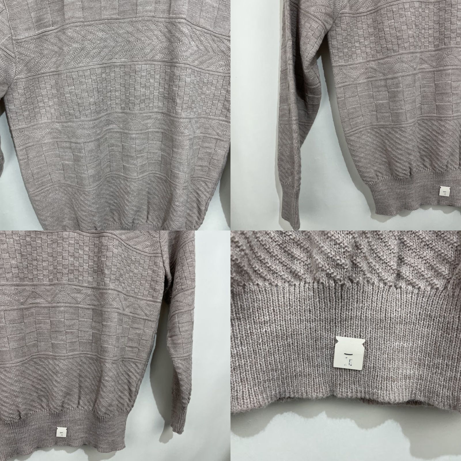 London Fog VINTAGE London Fog Sweater Men Large Knit Crew Neck Tan Geometric Pattern USA 90s Pullover Knits Size US L / EU 52-54 / 3 - 8 Thumbnail
