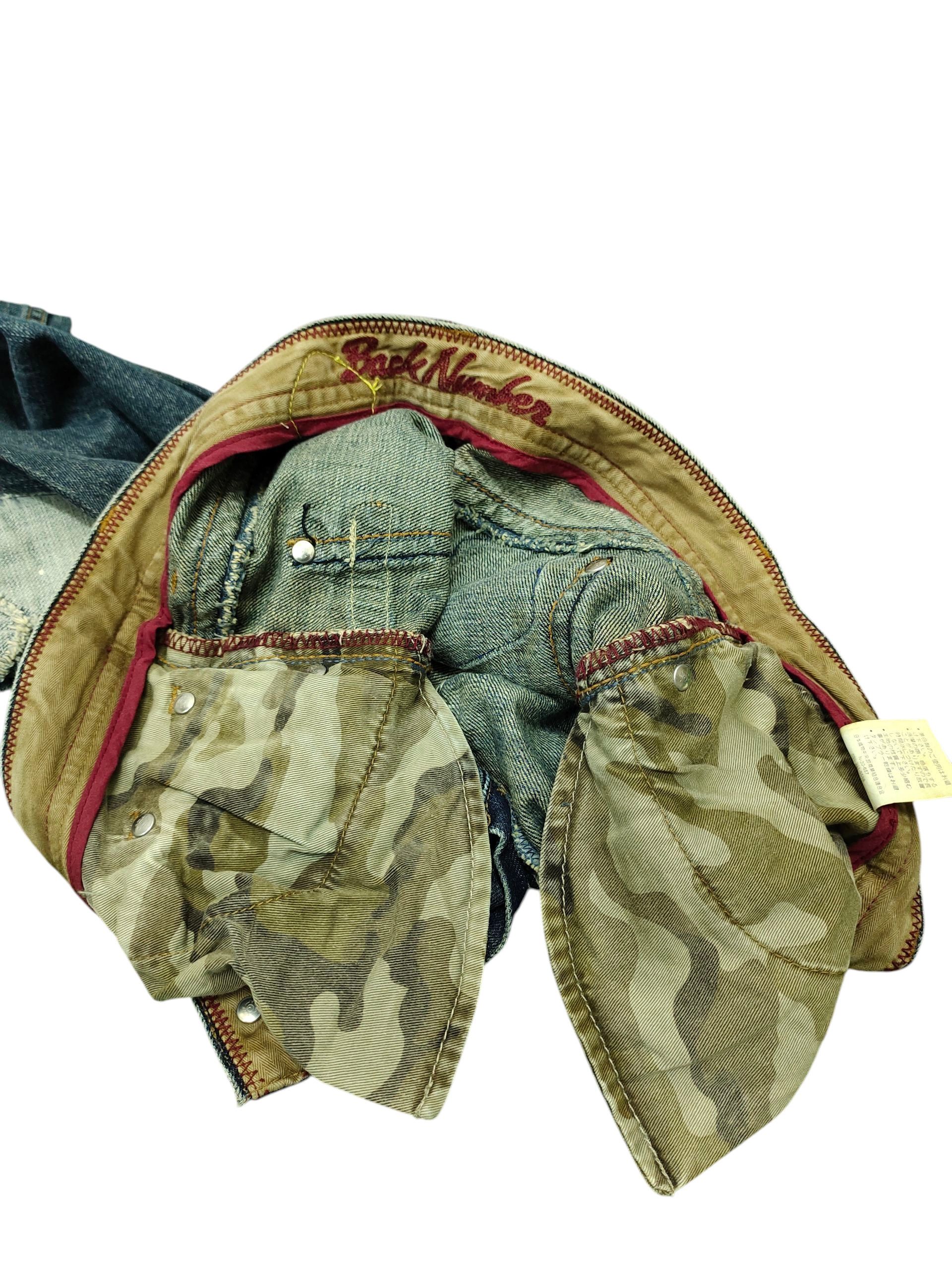 Flare Jeans Back Number Patches Clawmark Distress Bootcut