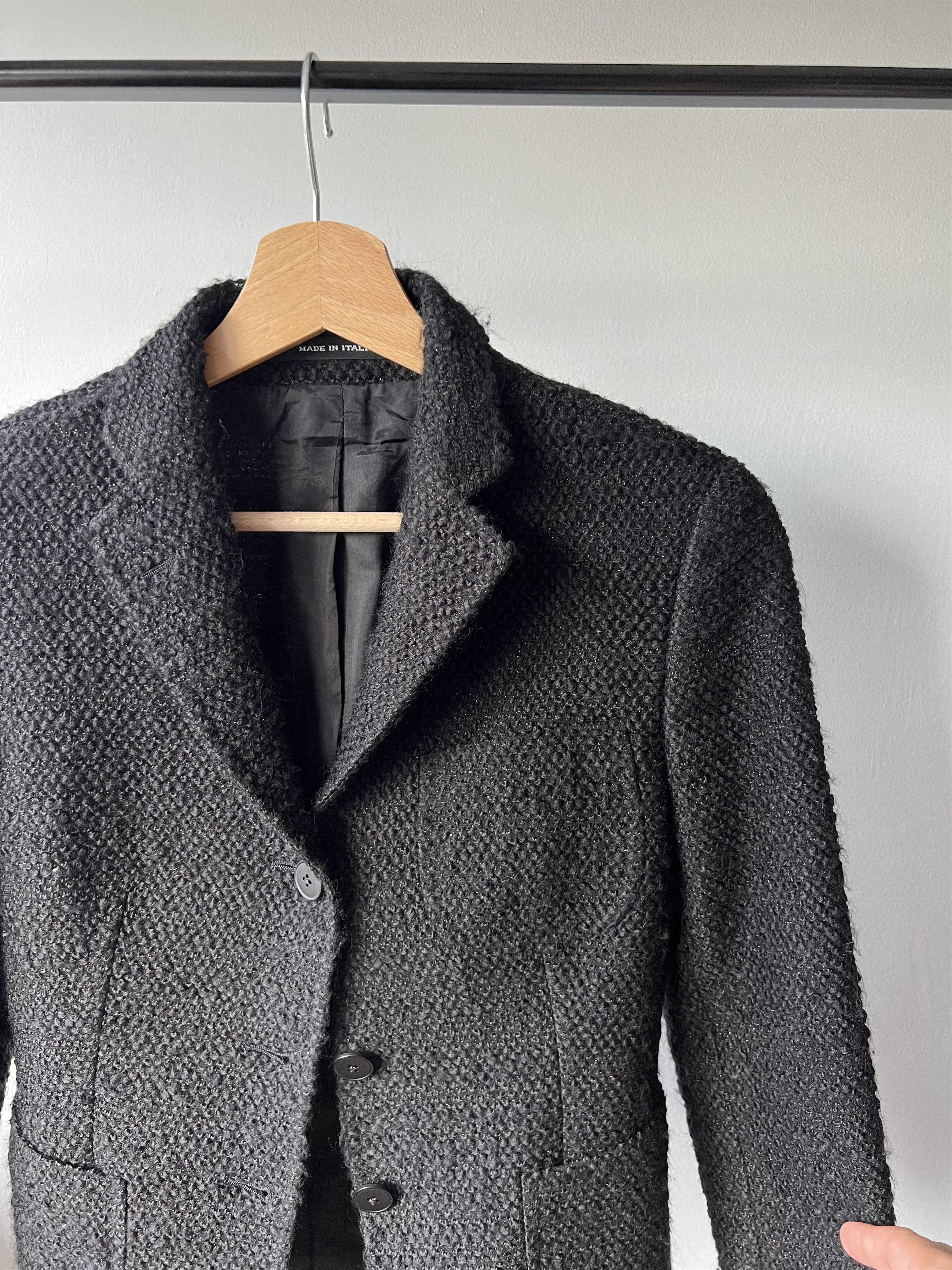Tagliatore Tagliatore Women's Black Tweed Blazer Jacket Made In Italy Size XS / US 0-2 / IT 36-38 - 4 Thumbnail
