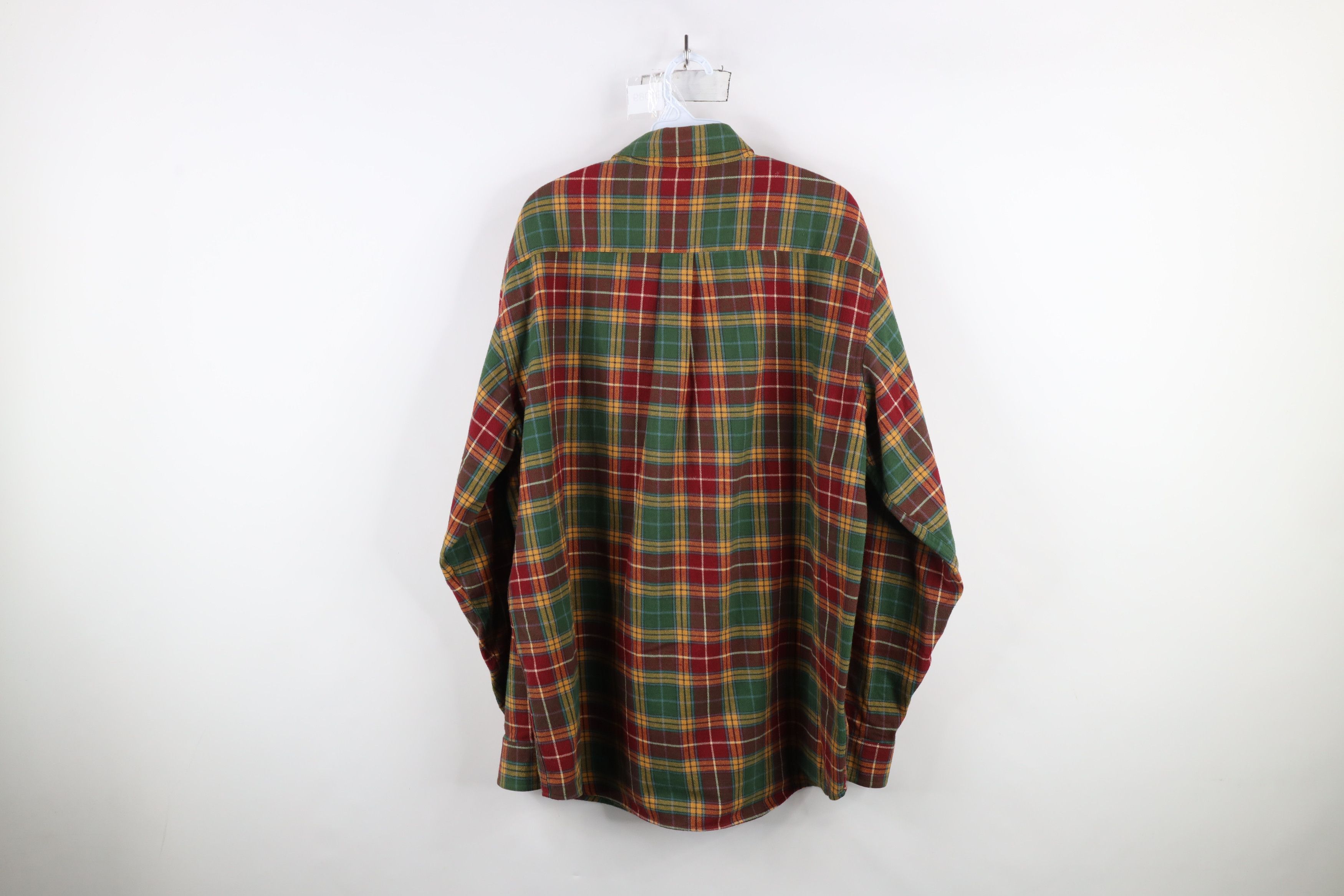 L.L. Bean × Vintage Vintage LL Bean Rainbow Plaid Flannel Button Down Shirt Size US L / EU 52-54 / 3 - 10 Thumbnail
