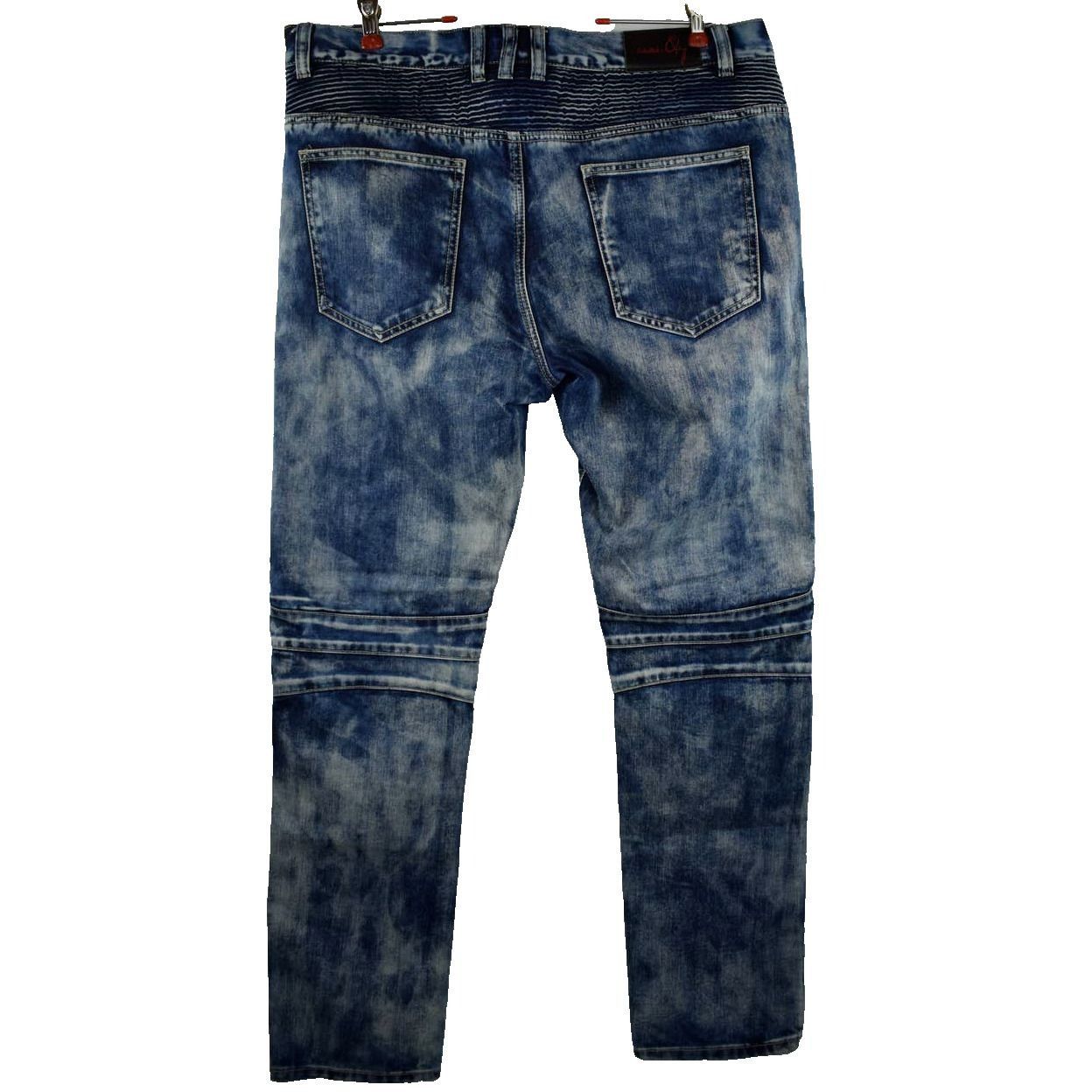 Embellish Embellish Mens 38 x 34 Distressed Blue Biker Jeans Size US 38 / EU 54 - 6 Thumbnail
