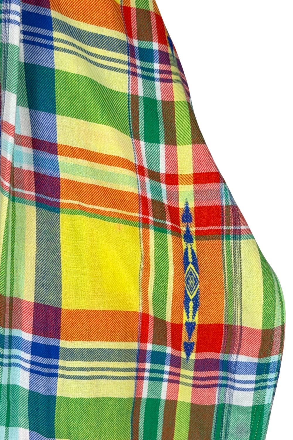 Polo Ralph Lauren SS01 PRL Multicolor Madras Plaid Shirt with Woven Motifs Size US M / EU 48-50 / 2 - 8 Thumbnail