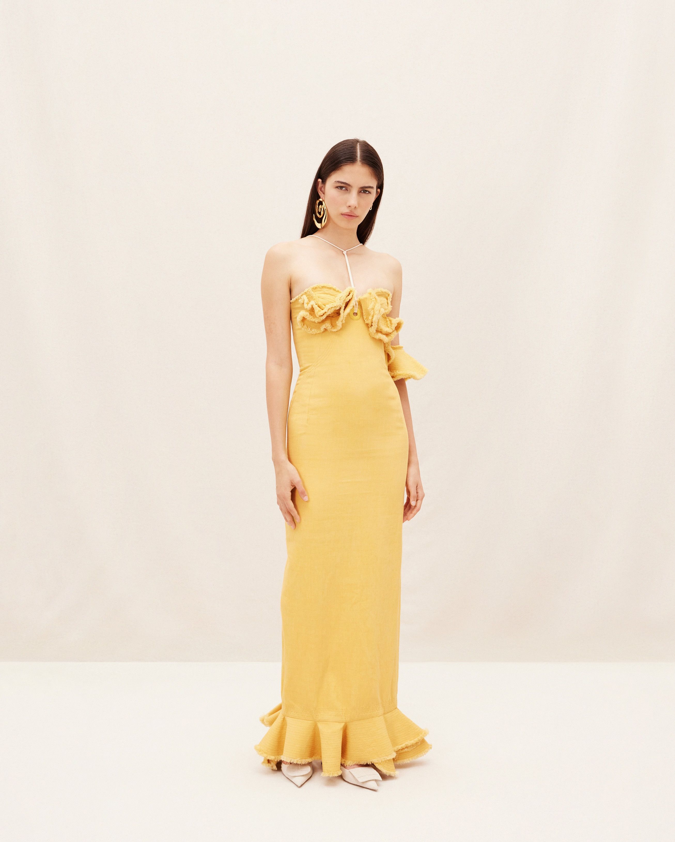 Jacquemus La Robe Artichaut Ruffled Maxi Dress Size XS / US 0-2 / IT 36-38 - 3 Thumbnail