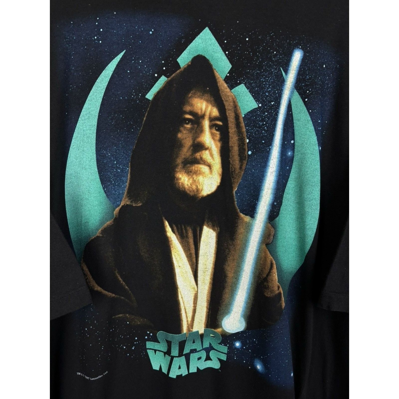 Star Wars 90s Star Wars 1997 Obi Wan Kenobi Lucasfilm Movie T-Shirt Bl Size US XL / EU 56 / 4 - 2 Thumbnail