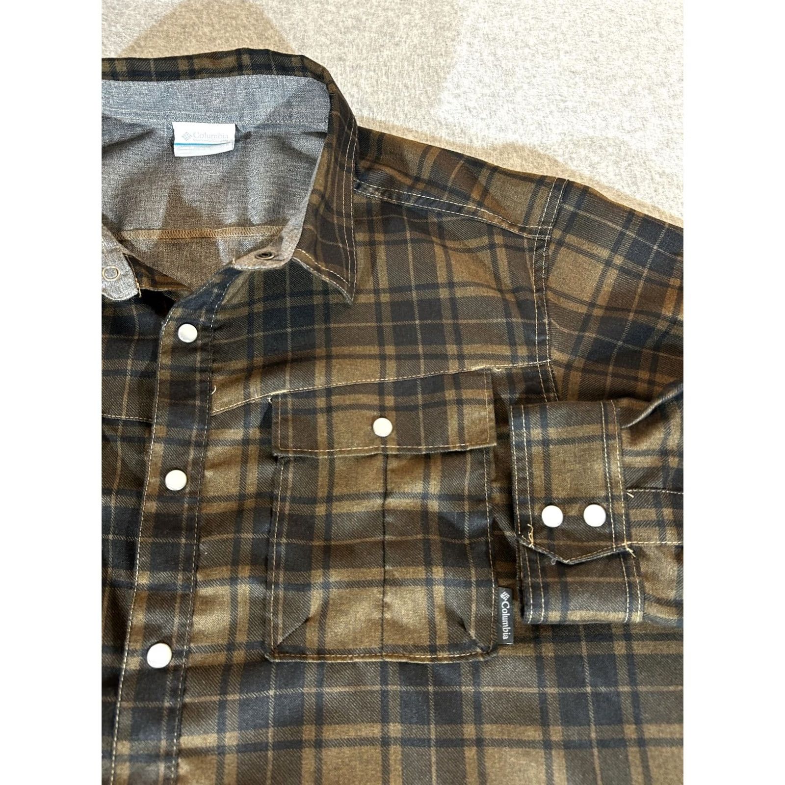 Vintage Columbia Flannel Shirt Mens Large Plaid Pearl Snap Lined Long Sleeve Outdoor Shirt Mens L Brown Plaid Outdoor Mens Shirt Size US L / EU 52-54 / 3 - 2 Thumbnail