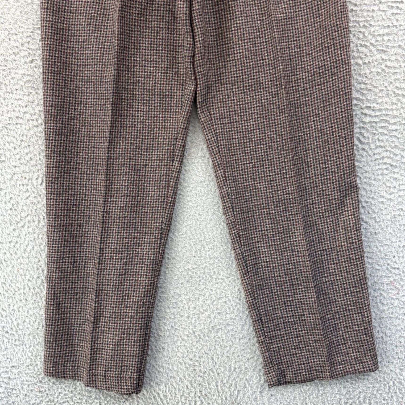 Vintage VINTAGE Briggs New York Pants Women 12 Houndstooth High Waist Pleated Trousers NWT Brown 90s City Hipster Preppy Modern Classic Tapered Leg Size 34" / US 12 / IT 48 - 2 Thumbnail