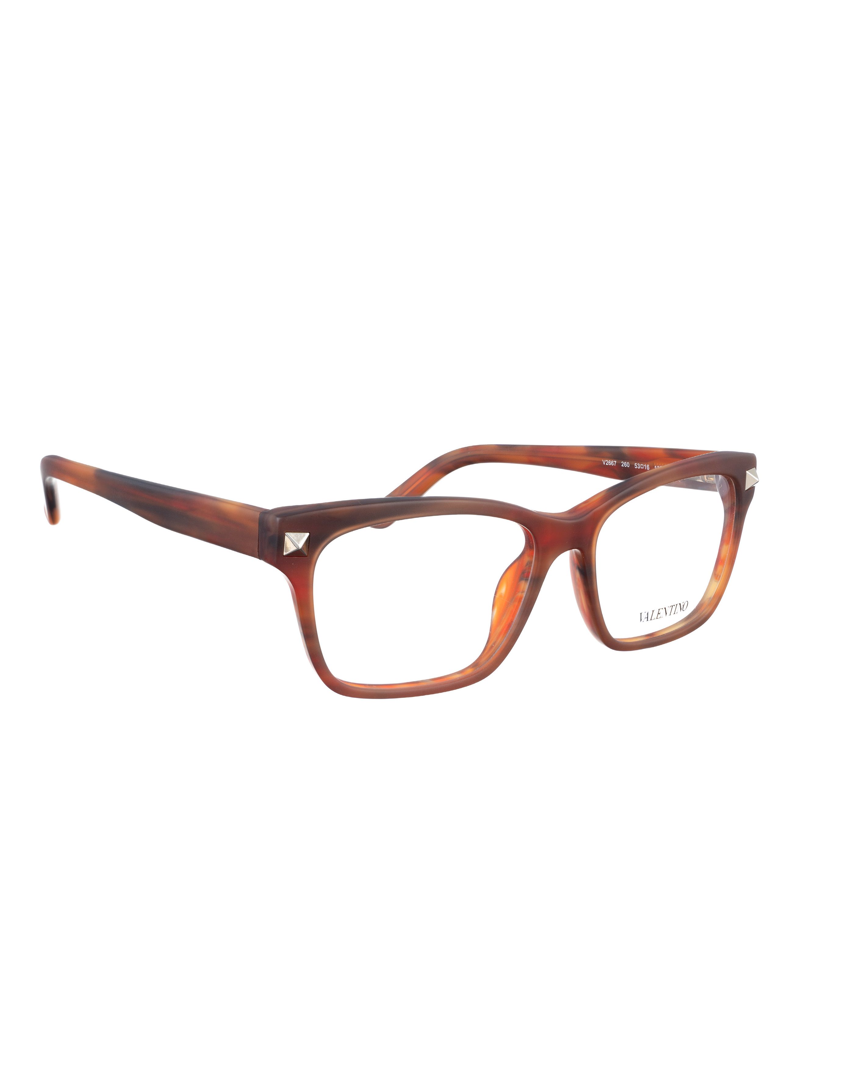 Valentino Valentino 00s Matte Havana Brown Nerdy Glasses with Studs Size ONE SIZE - 2 Thumbnail