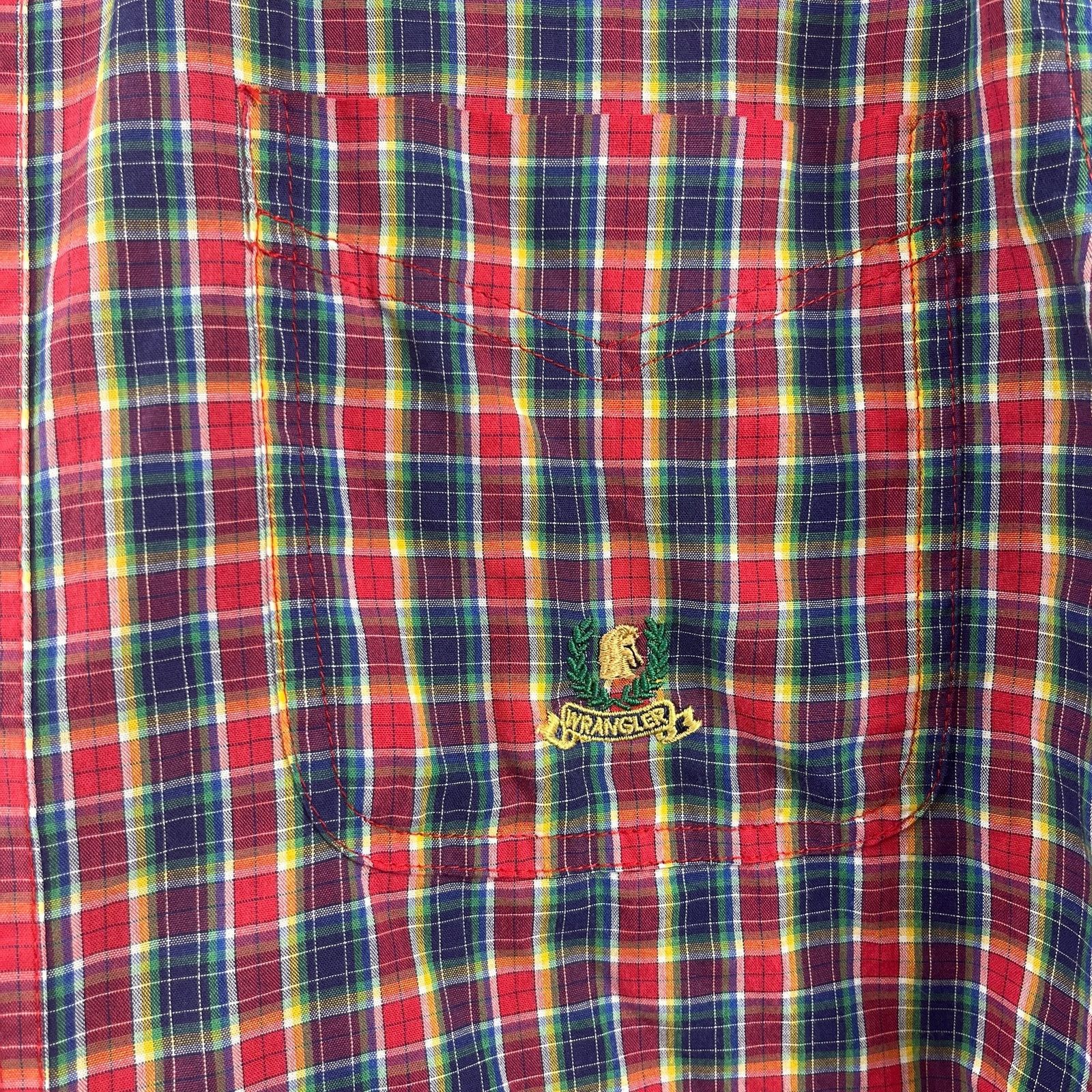 Wrangler Vintage Wrangler Riata Shirt Embroider Crest Plaid Western Size US M / EU 48-50 / 2 - 7 Thumbnail
