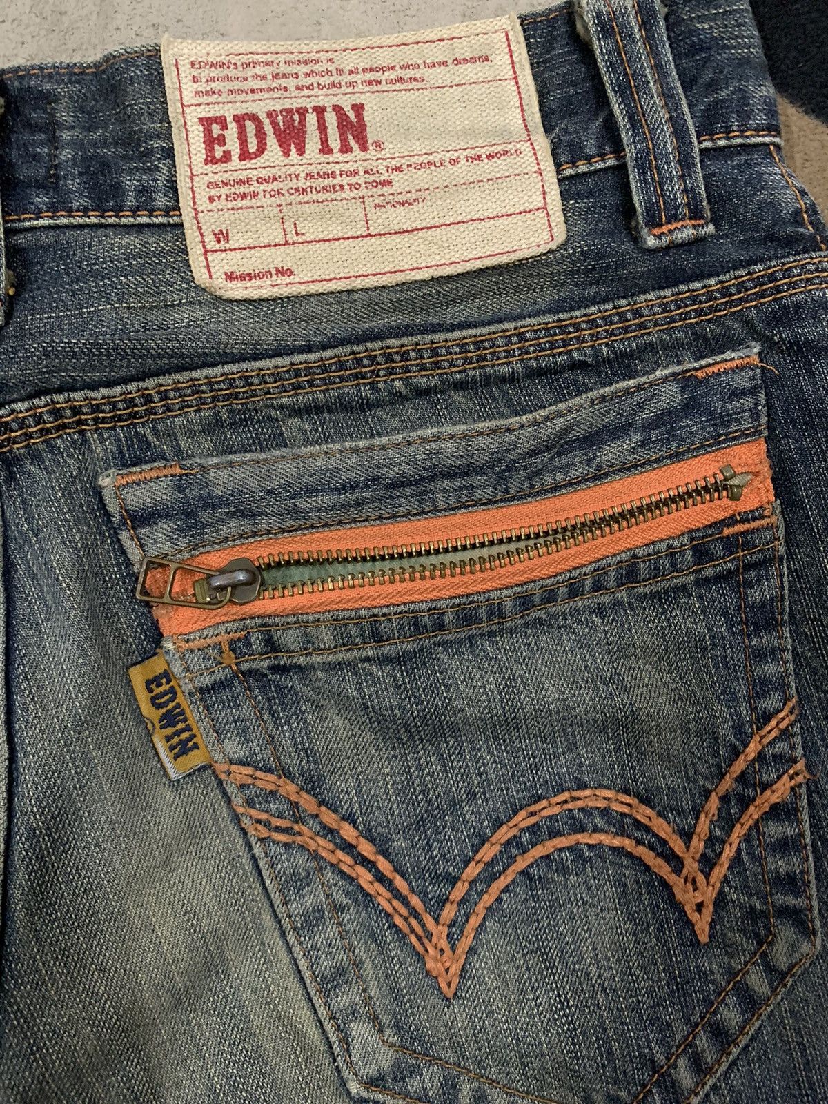 Edwin Vintage Edwin XV Mud Wash Distressed Grunge Jeans Size US 31 - 12 Thumbnail