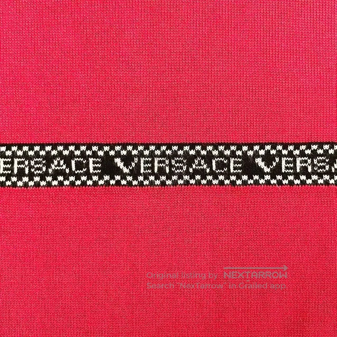Versace versace red striped logo knit top. Size L / US 10 / IT 46 - 4 Thumbnail