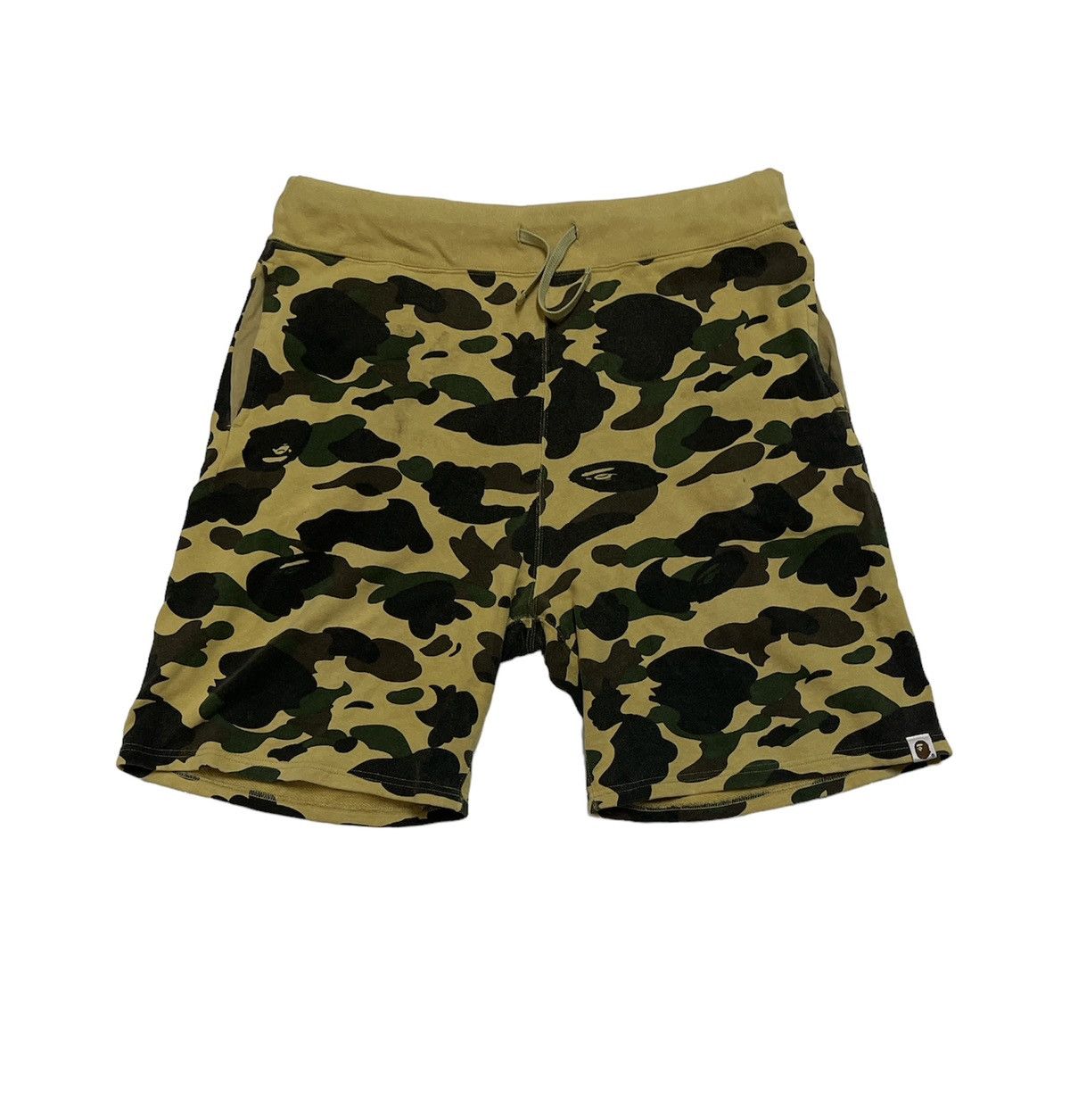 image of Bape 1St Camo Sweat Shorts in Yellow, Men's (Size 38)