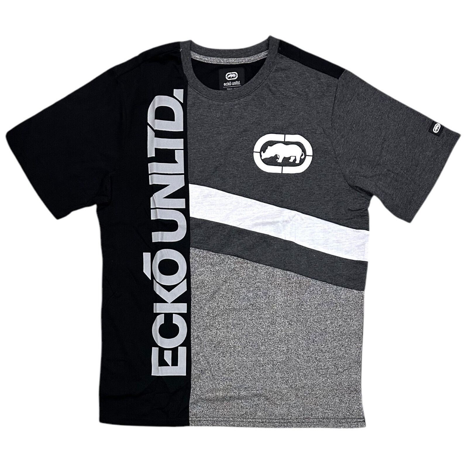 Ecko Unltd. Ecko Unltd Men's T-Shirt Panel Stitched Charcoal Heather Tee Size US M / EU 48-50 / 2 - 1 Thumbnail