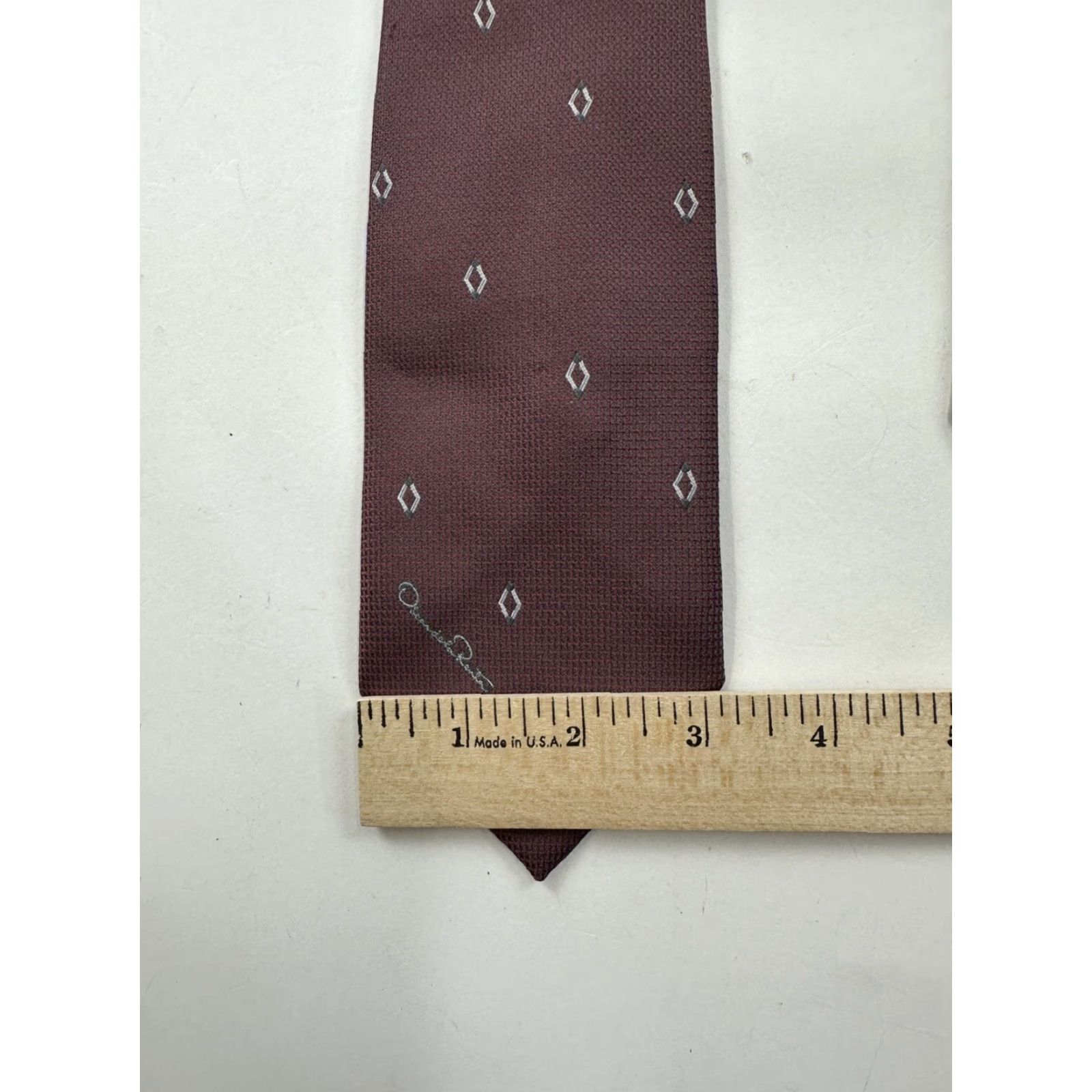 Oscar De La Renta Oscar de la Renta Tie Red Necktie Men Classic Size ONE SIZE - 3 Thumbnail