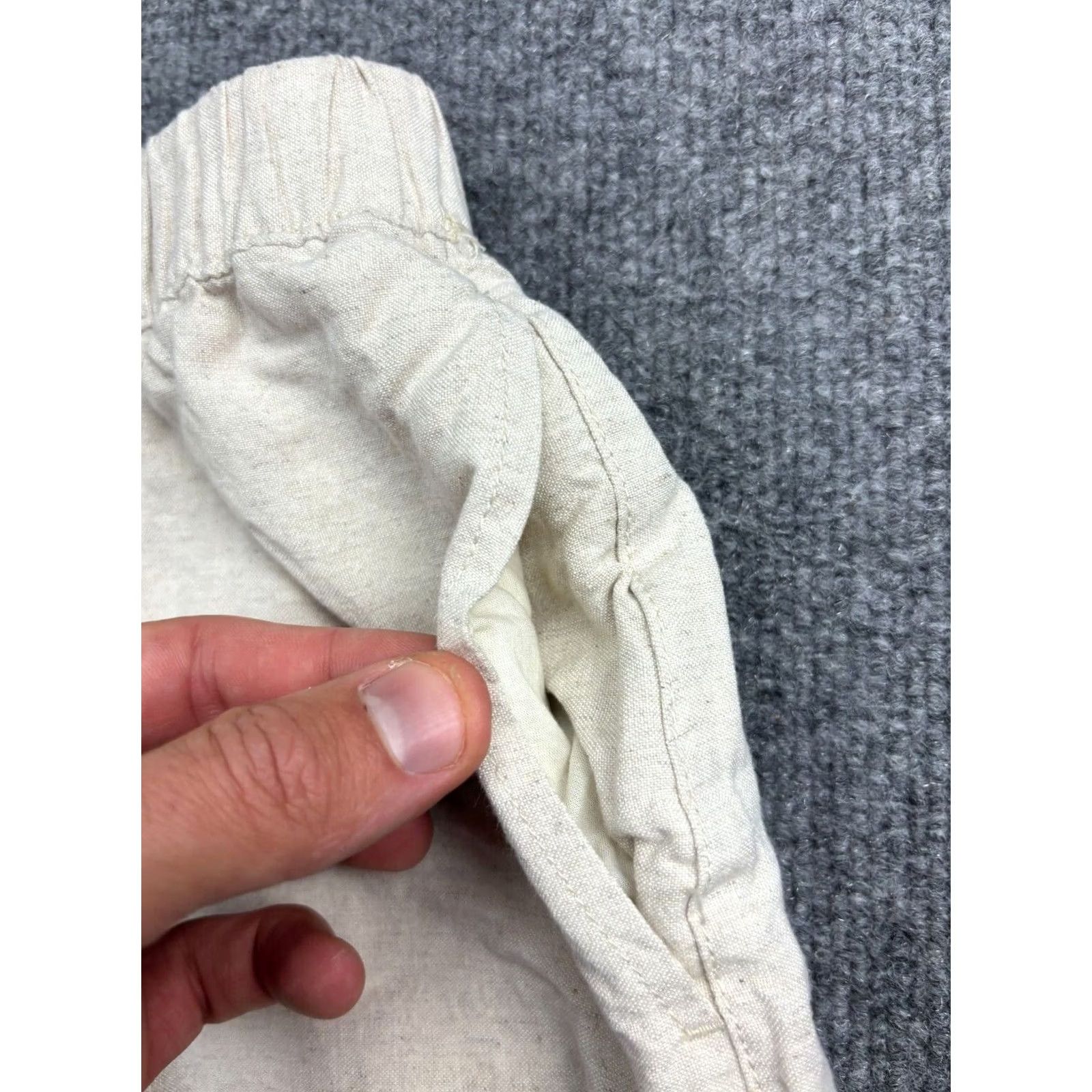 Rhythm Rhythm Classics Shorts Women's 6 Beige Linen Blend Pull On Hi Rise Elastic Waist Pockets Beach Fashion Size 28" / US 6 / IT 42 - 3 Thumbnail