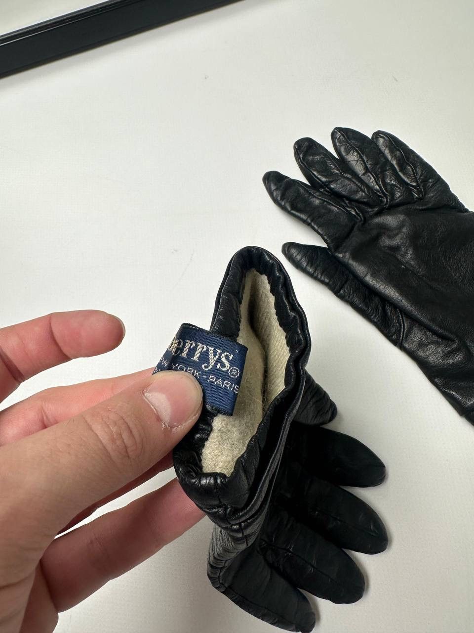 Burberry 90s Burberrys Vintage Rare Leather Womens Gloves Size ONE SIZE - 5 Thumbnail