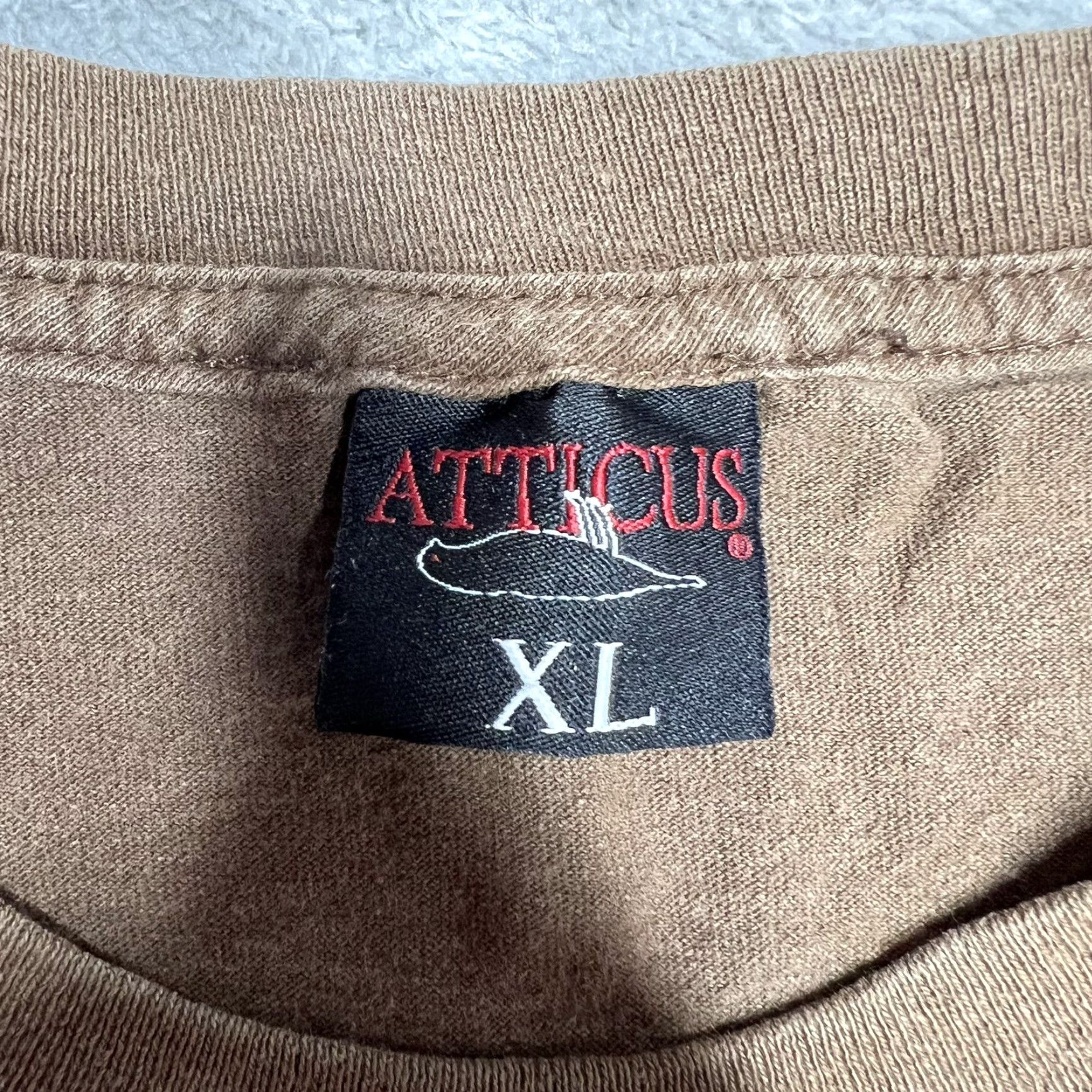 Vintage VINTAGE Atticus T-Shirt Mens XL Brown Crew Neck Short Sleeve Blink-182 Y2K Mischief Music Mayhem Punk Logo Adult Mens Size US XL / EU 56 / 4 - 6 Thumbnail