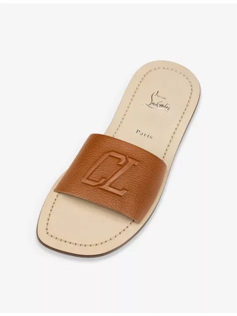 Christian Louboutin Varsicool logo-embossed leather sandals Size US 7 / EU 40 - 1 Thumbnail