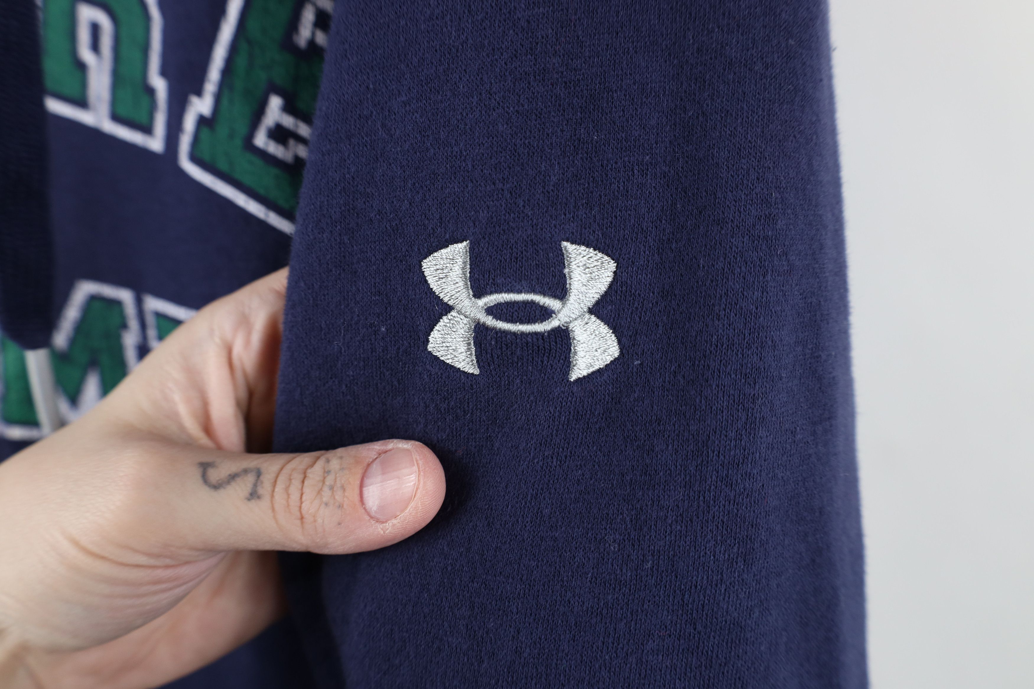Under Armour × Vintage Under Armour Spell Out Notre Dame University Full Zip Hoodie Size US L / EU 52-54 / 3 - 4 Thumbnail