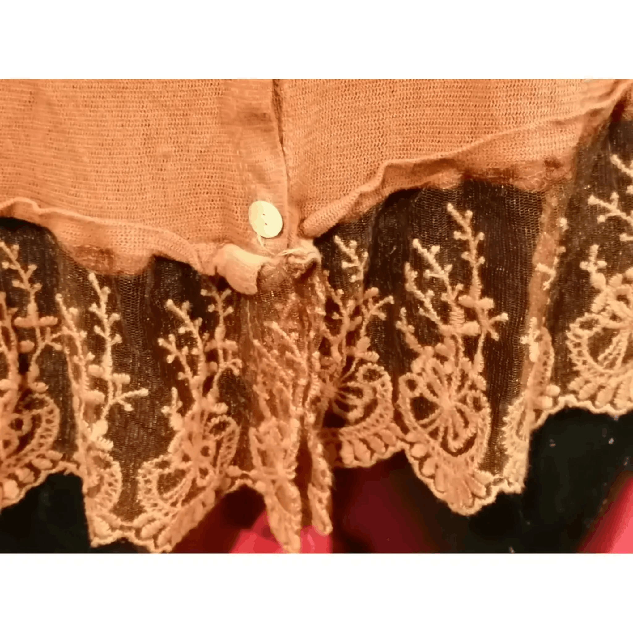 Other Orange Long Sleeve Lace Hem Cardigan Size M / US 6-8 / IT 42-44 - 7 Thumbnail