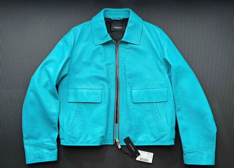 Versace Versace Main line leather jacket silhouette jacket coat Size US S / EU 44-46 / 1 - 3 Thumbnail