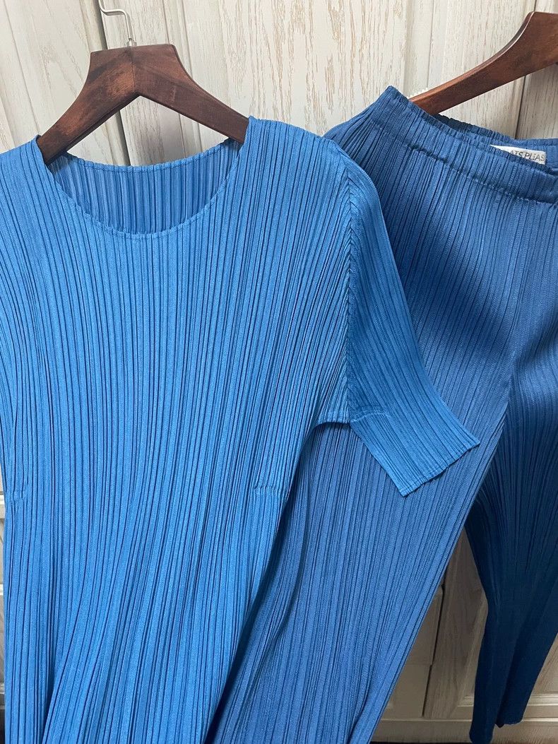 Issey Miyake issey miyake size:3 Blue short-sleeved shirt 2505-Nextarro Size XXS / US 00 / IT 34 - 2 Thumbnail