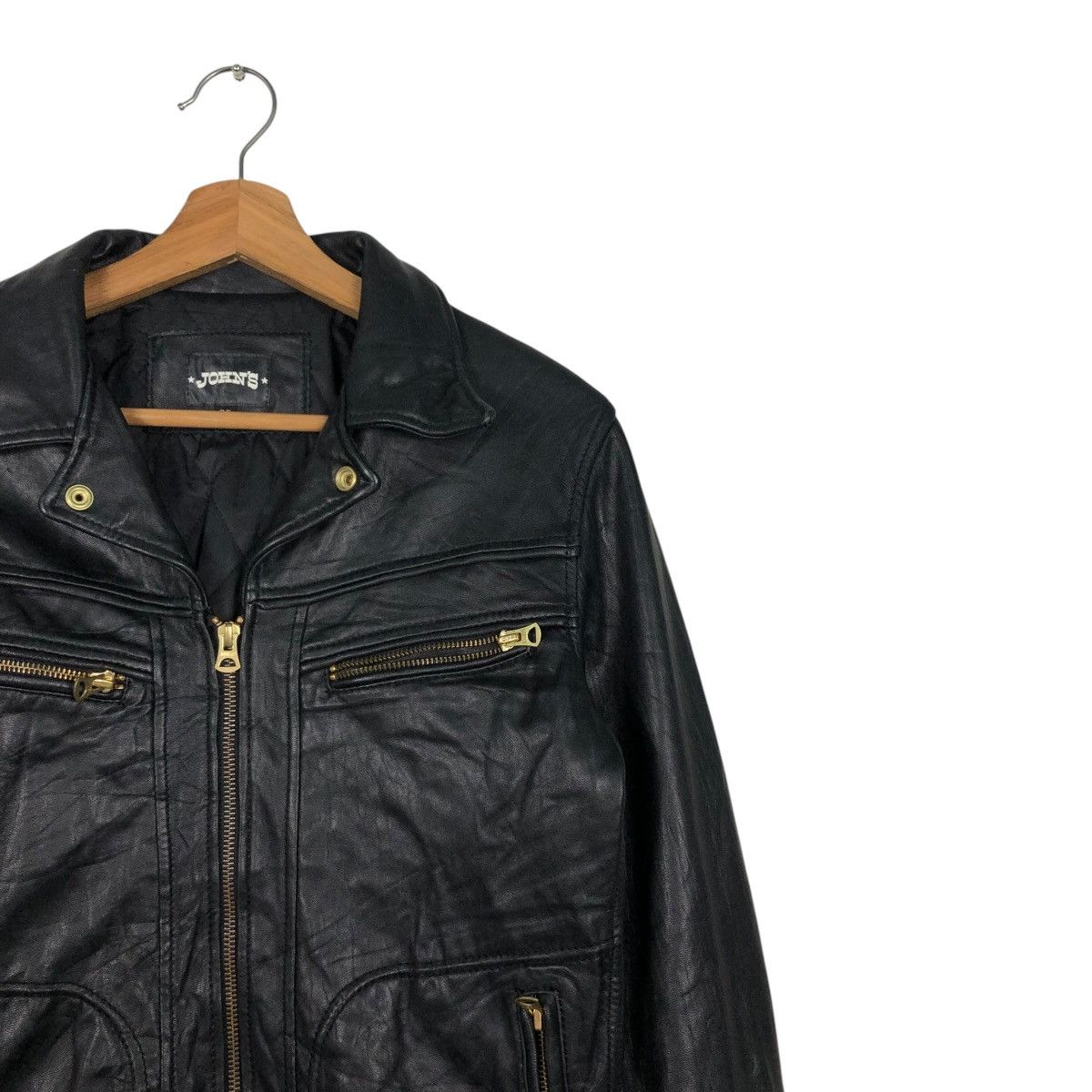 Japanese Brand 🔥VINTAGE BIKER LEATHER JACKET JOHN’S JAPAN ISSEY MIYAKE Size US M / EU 48-50 / 2 - 8 Thumbnail