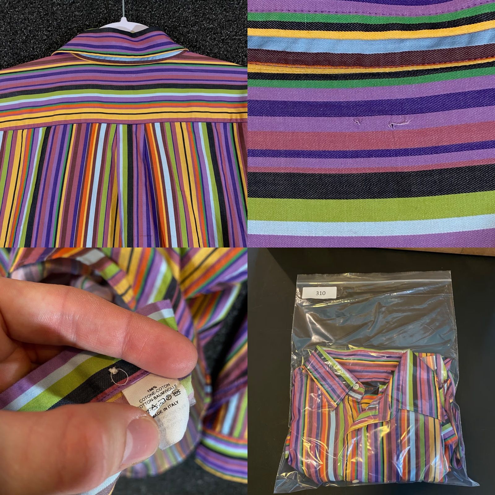 Etro ETRO Milano Shirt Mens 42 Multicolor Striped Button Up Outdoors L/S Italy Dress Size 42R - 8 Thumbnail