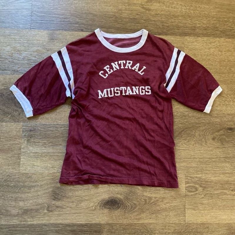 Vintage Vintage Maroon Central Mustangs Jersey Size US S / EU 44-46 / 1 - 1 Thumbnail