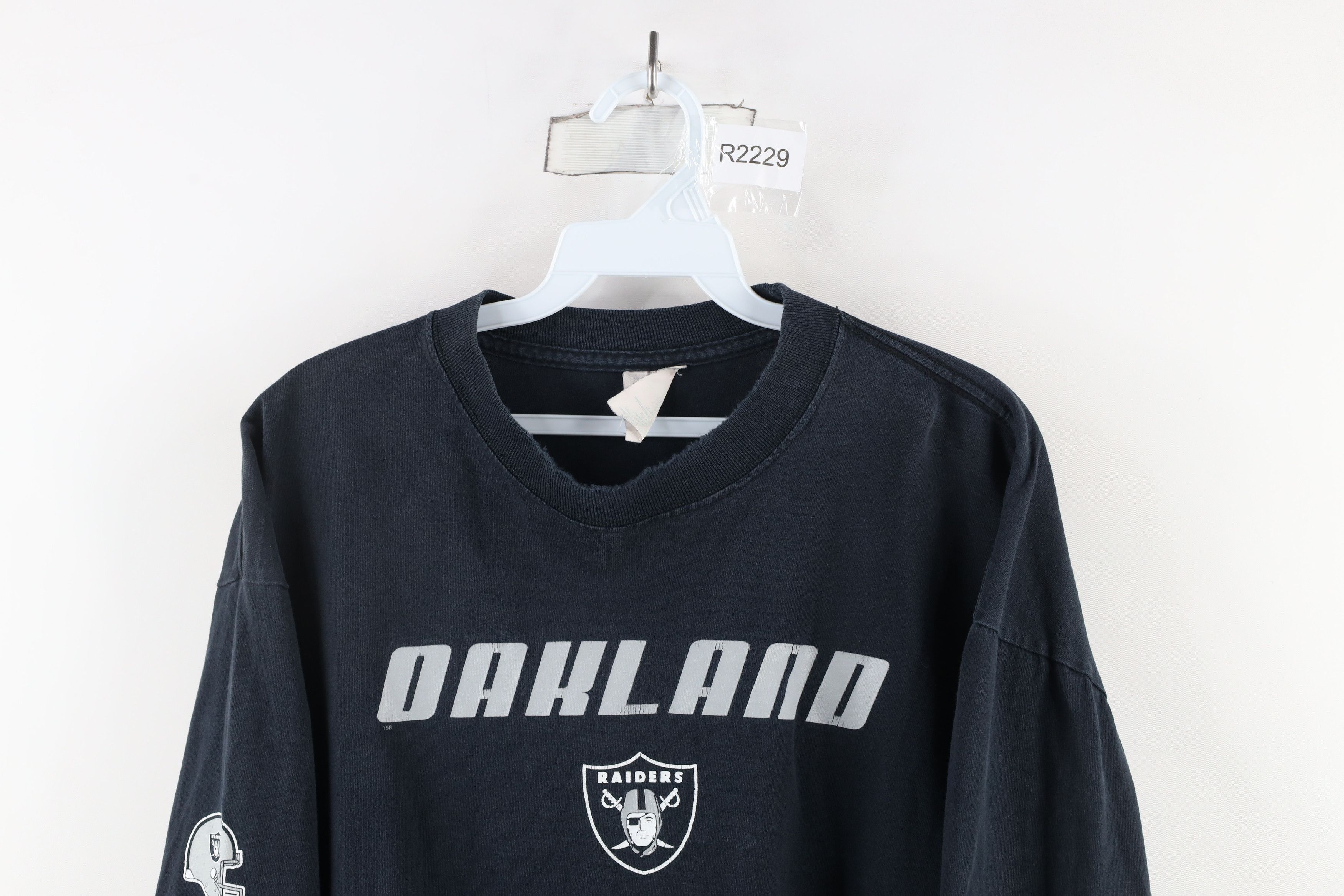 Majestic × Vintage Vintage 90s Majestic Raiders Football Long Sleeve T-Shirt Size US XL / EU 56 / 4 - 2 Thumbnail