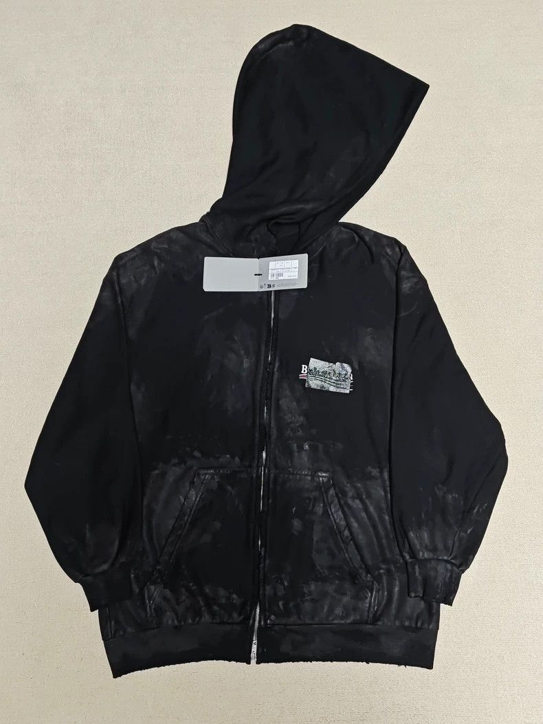 Balenciaga Balenciaga Mud-Stain Tape Coke Cover Zip Hoodie Jacket Size US S / EU 44-46 / 1 - 1 Thumbnail
