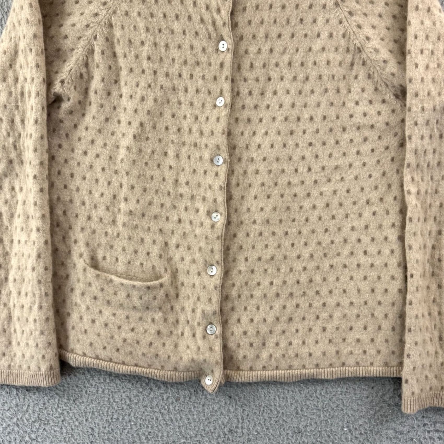 Vintage Gudrun Sjoden Sweater Cardigan Womens Medium Beige Button Up Long Sleeve Geometric Knit Casual Fall Spring Winter All Seasons World Wide Size M / US 6-8 / IT 42-44 - 2 Thumbnail