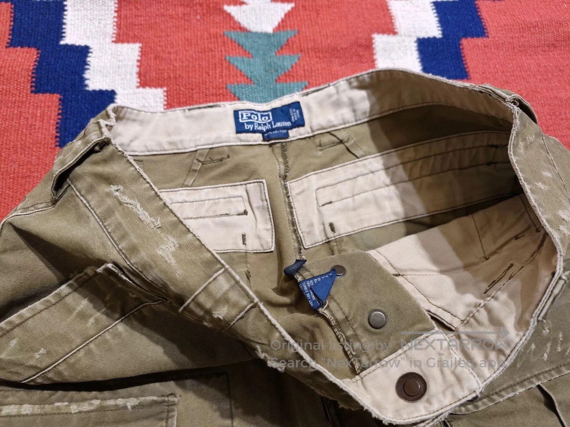 Ralph Lauren Blue Label Ralph Lauren RRL Waxed Cargo Shorts. Size US 33 - 7 Thumbnail