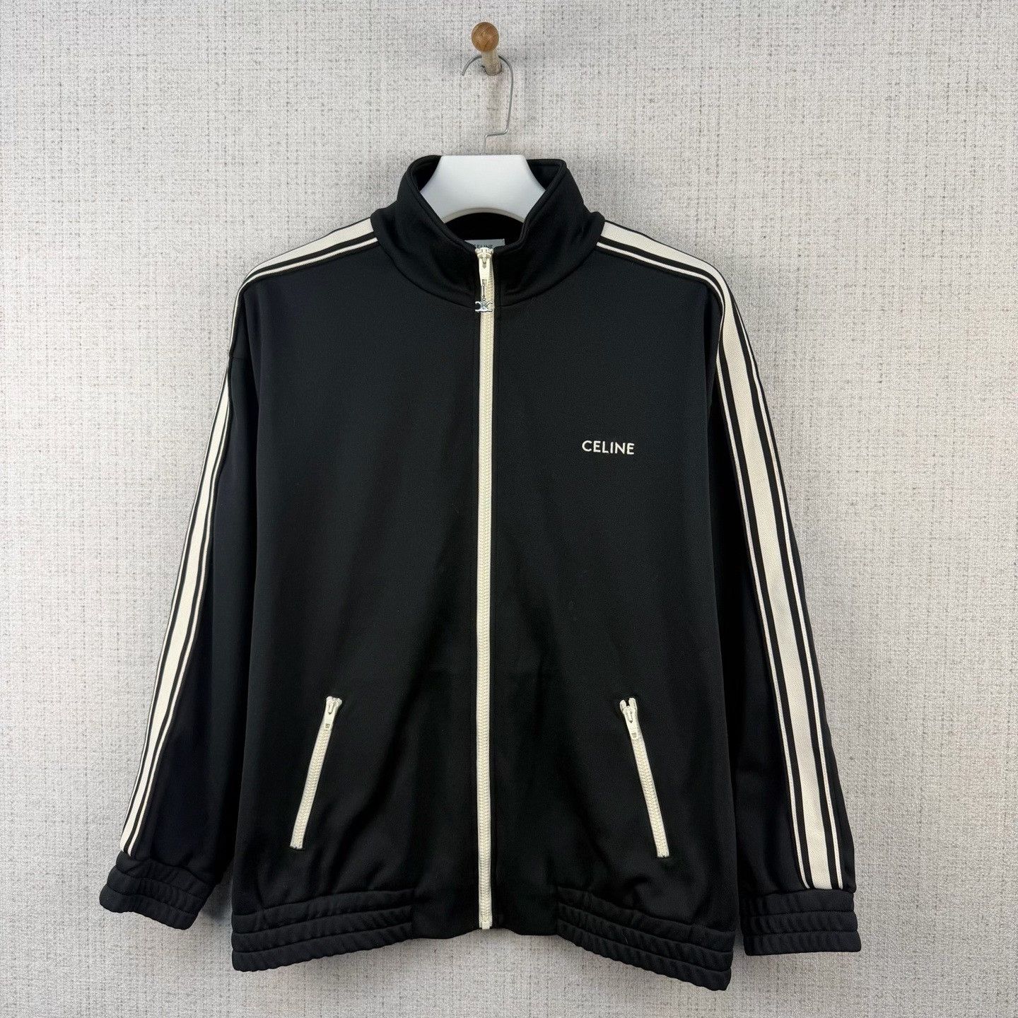 Celine CELINE Logo Embroidered Zip Stand Collar Jacket Size US L / EU 52-54 / 3 - 1 Thumbnail