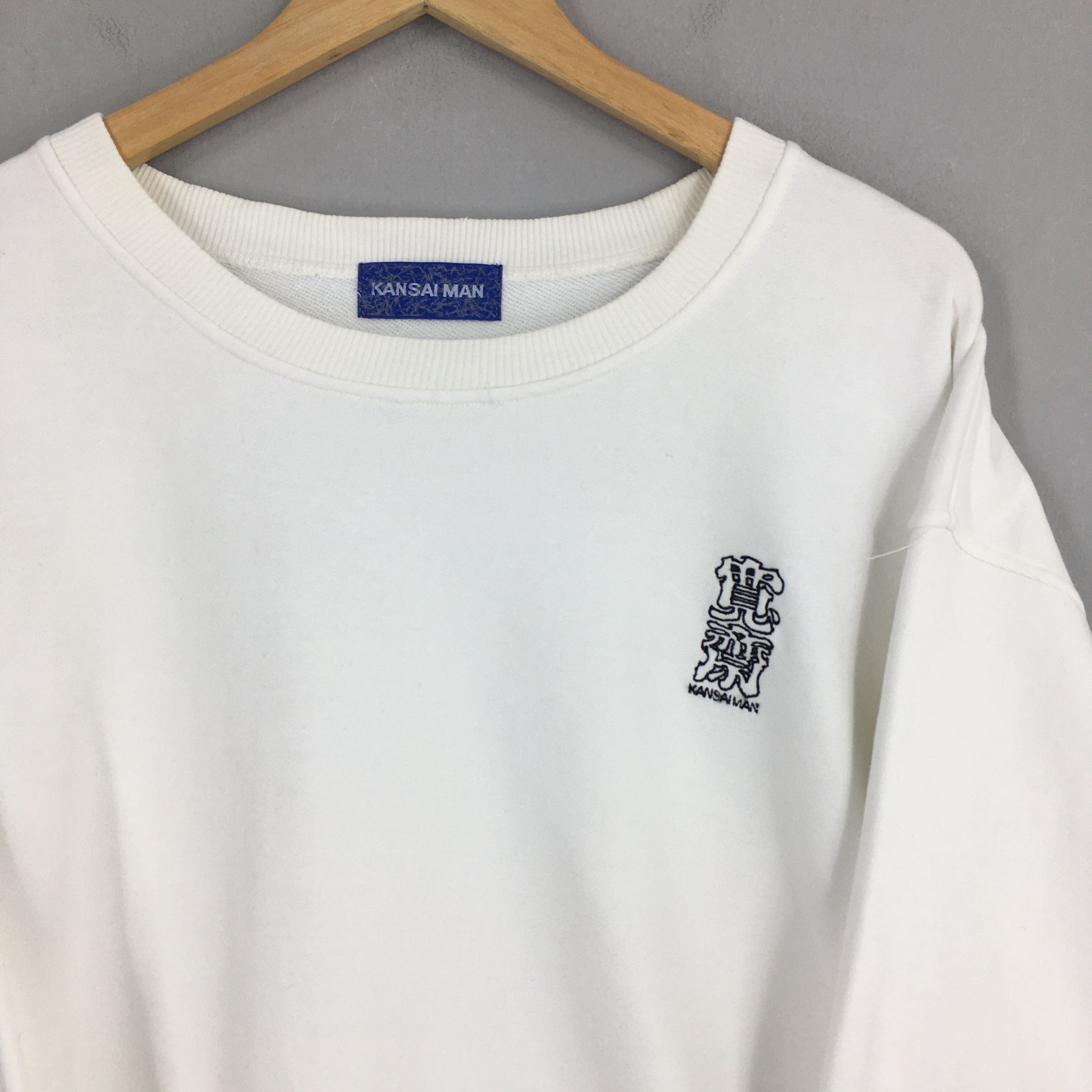 Japanese Brand Vintage 90's Kansai Man Japan White Sweatshirt Large Size US L / EU 52-54 / 3 - 2 Thumbnail